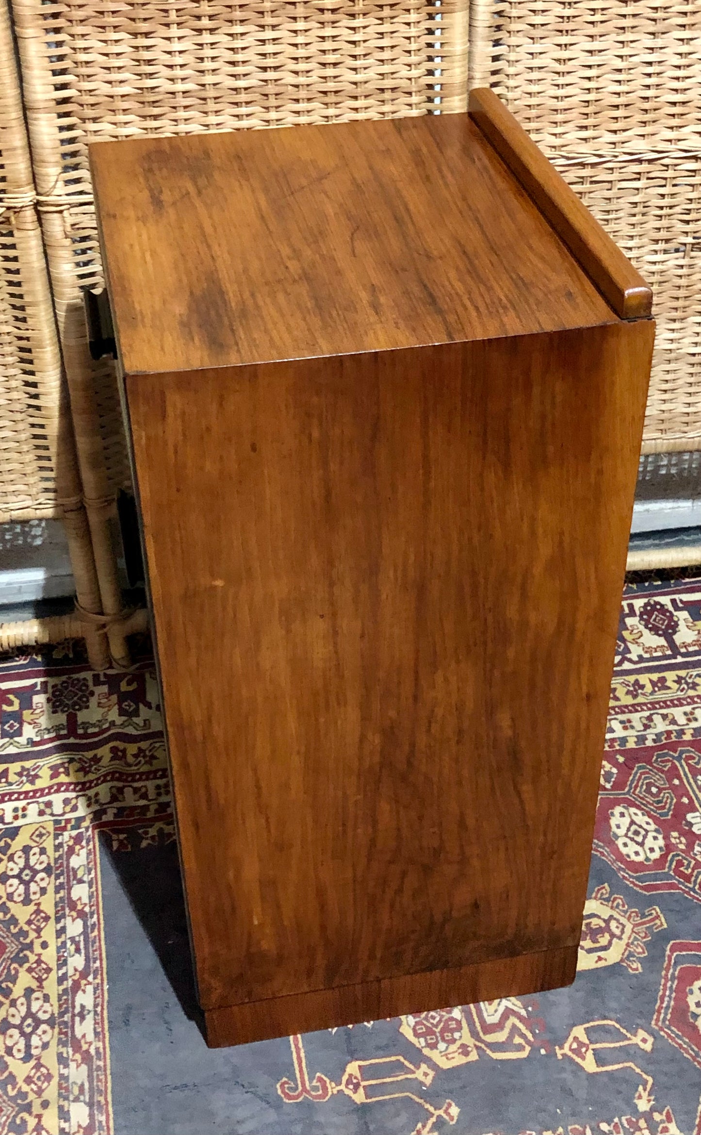 000660.... Handsome Art Deco Walnut Bedside Table ( sold )