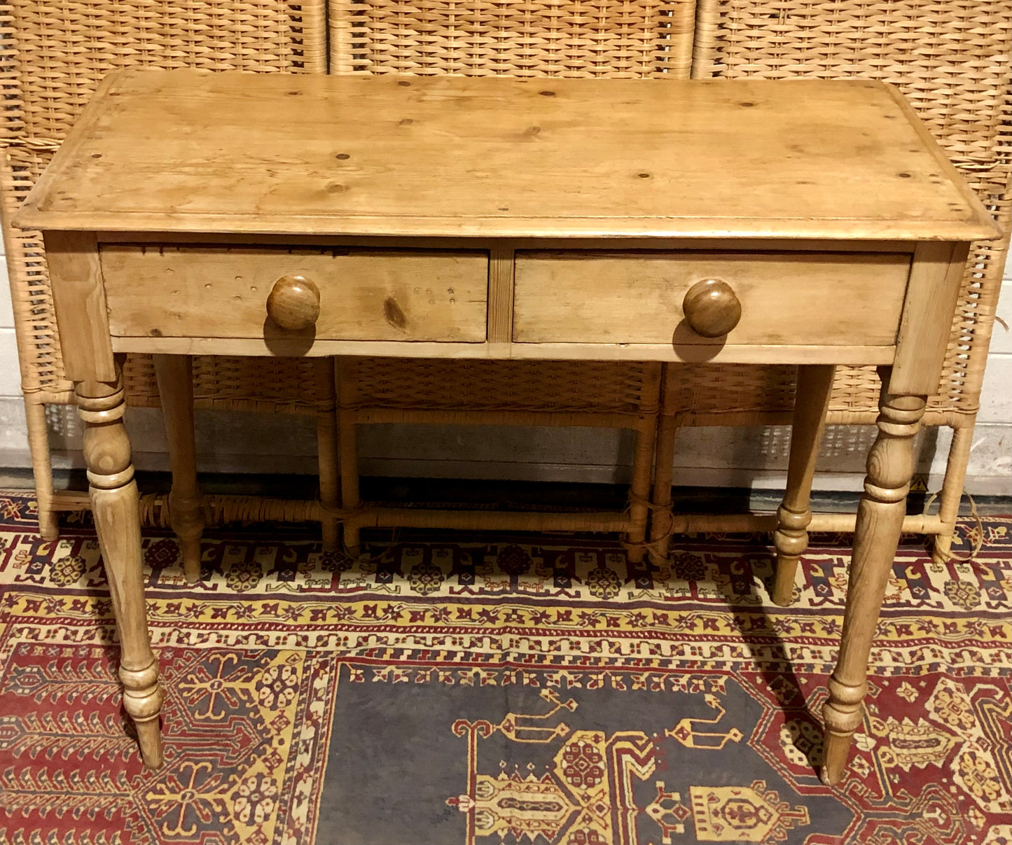 000656....Handsome Antique Pine Side / Writing Table ( sold )