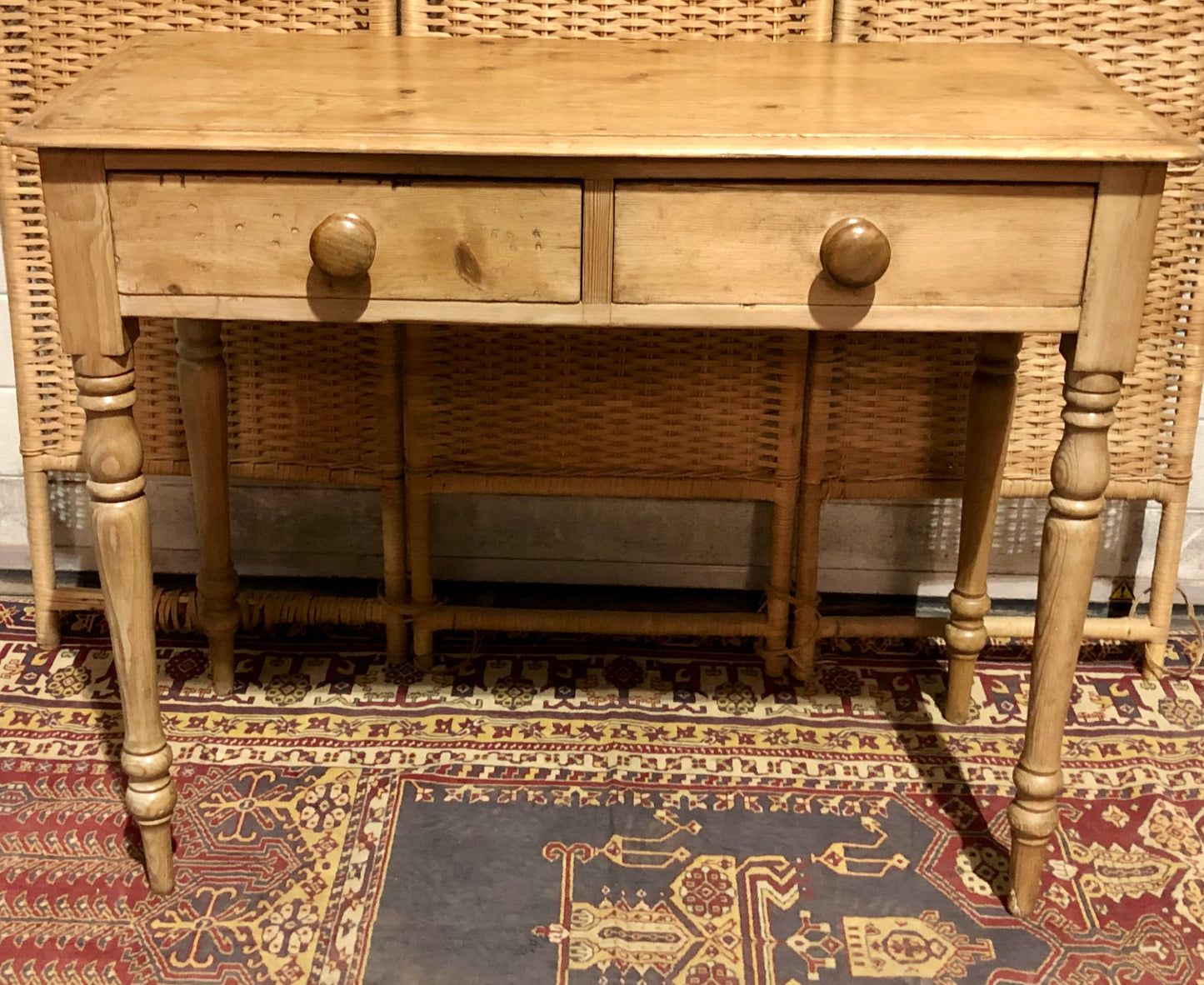 000656....Handsome Antique Pine Side / Writing Table ( sold )