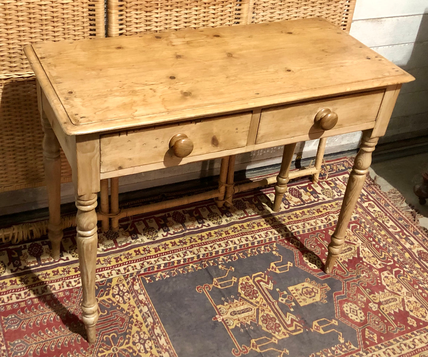 000656....Handsome Antique Pine Side / Writing Table ( sold )