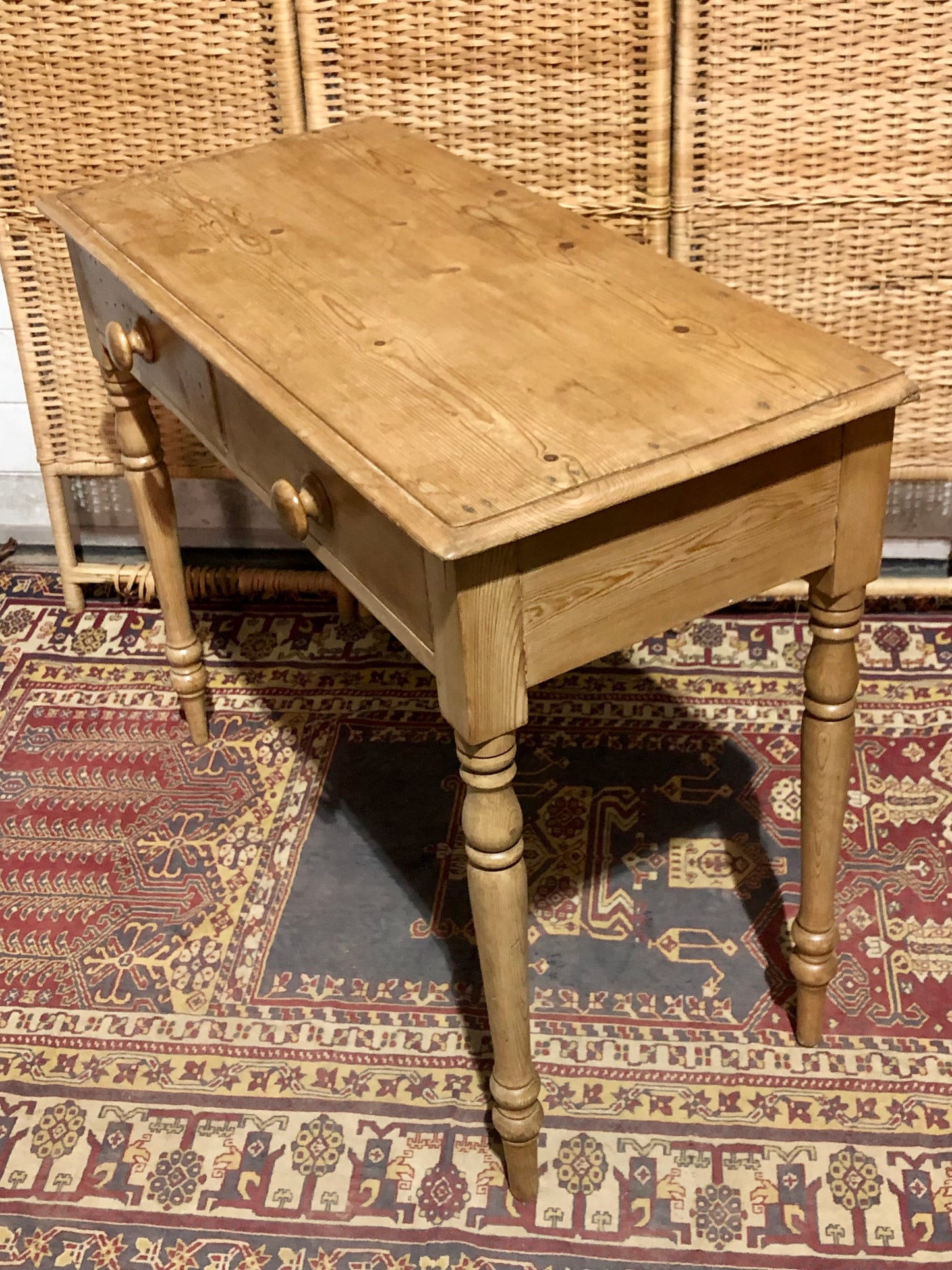000656....Handsome Antique Pine Side / Writing Table ( sold )