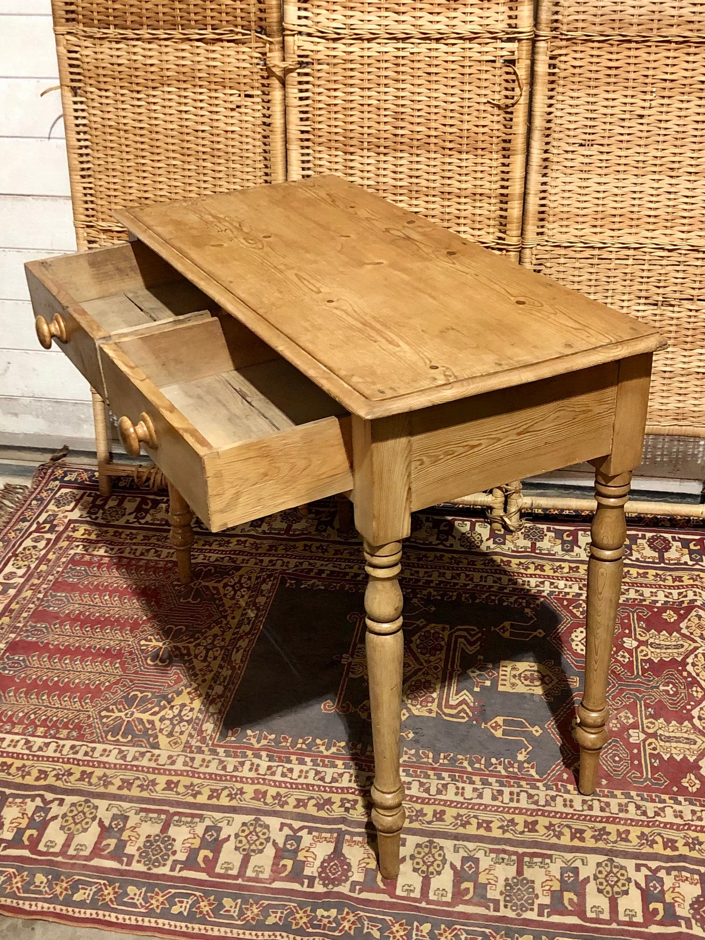 000656....Handsome Antique Pine Side / Writing Table ( sold )