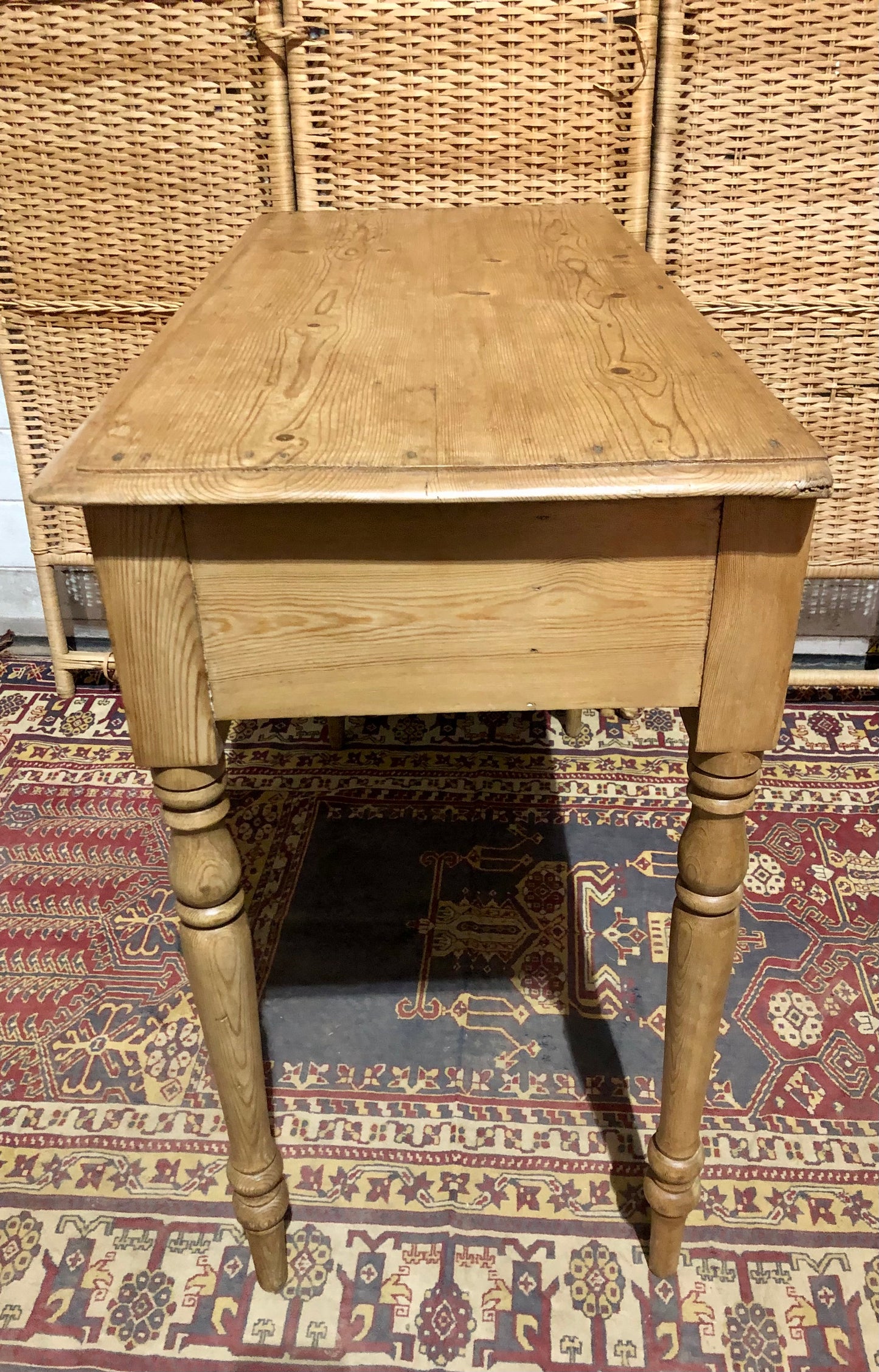 000656....Handsome Antique Pine Side / Writing Table ( sold )