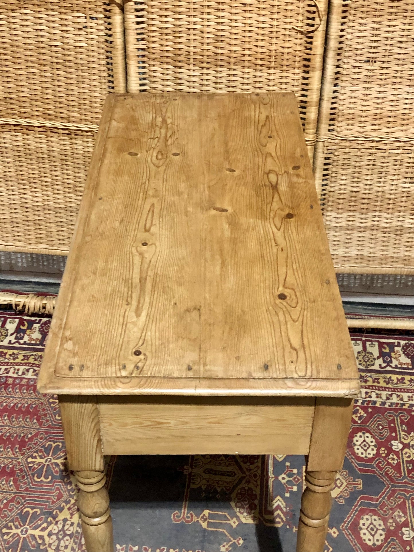 000656....Handsome Antique Pine Side / Writing Table ( sold )
