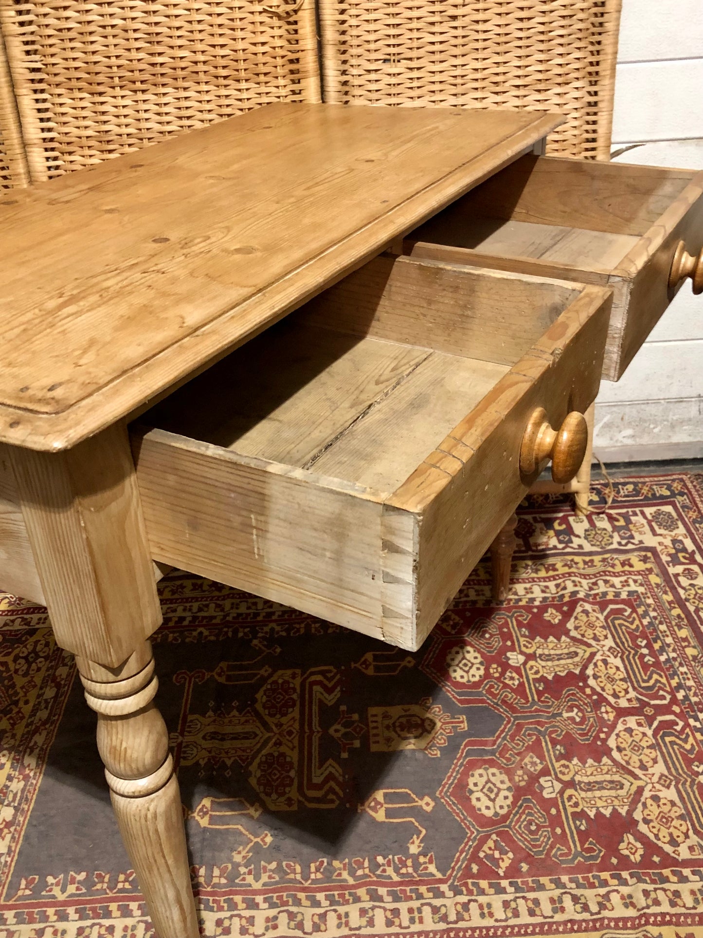 000656....Handsome Antique Pine Side / Writing Table ( sold )