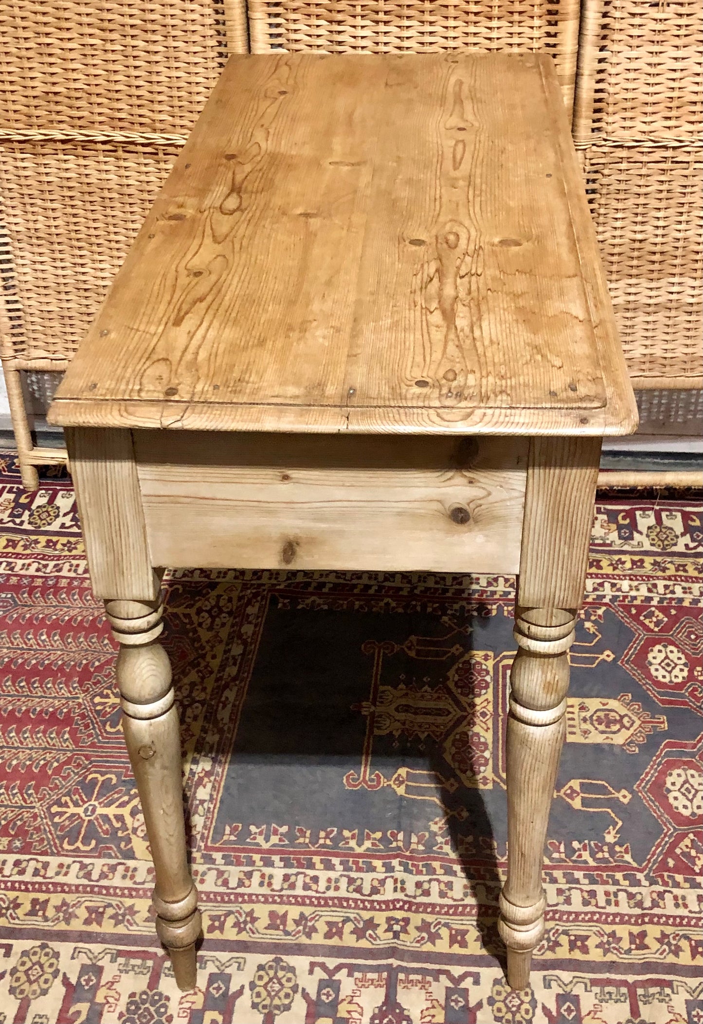 000656....Handsome Antique Pine Side / Writing Table ( sold )