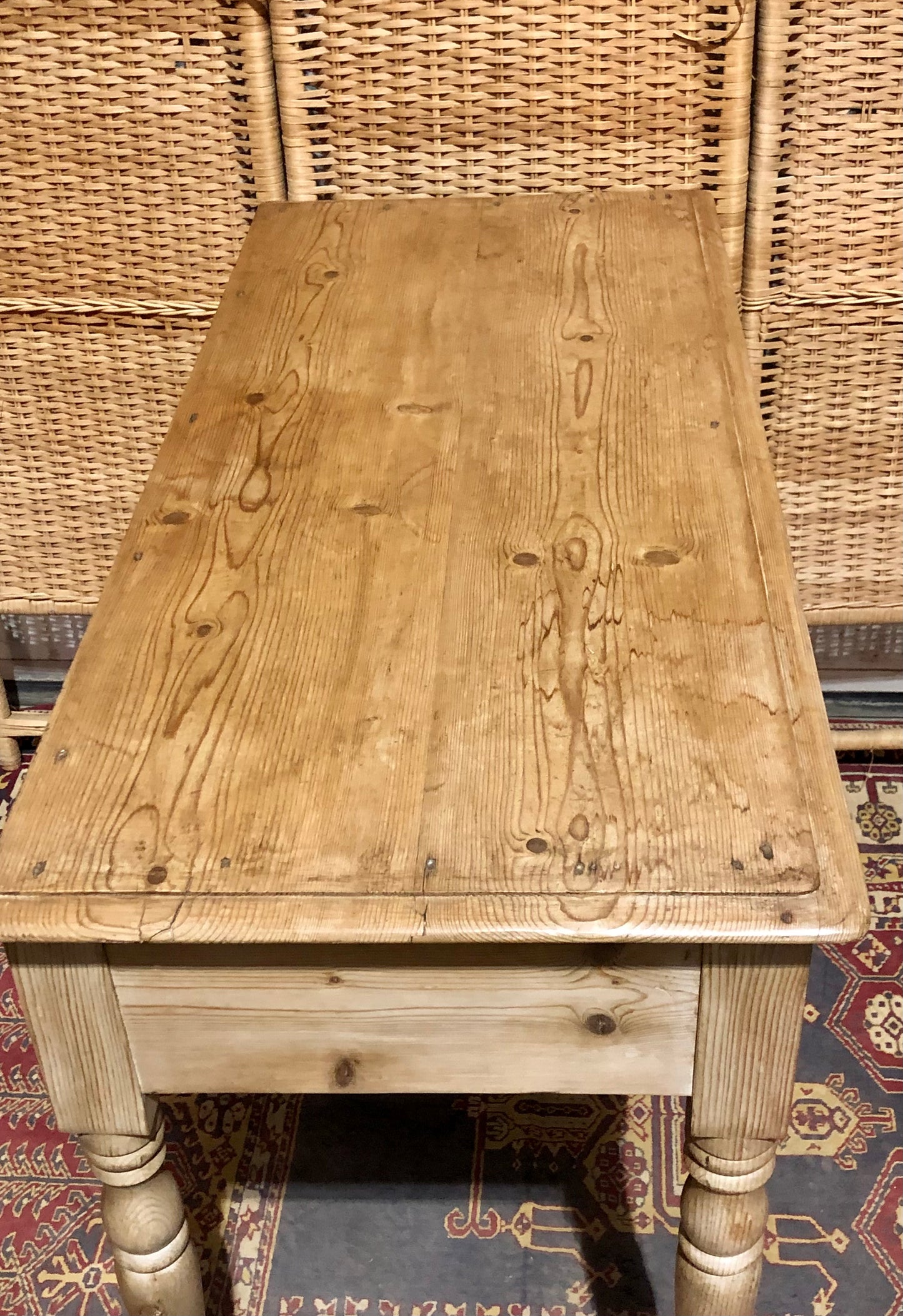 000656....Handsome Antique Pine Side / Writing Table ( sold )