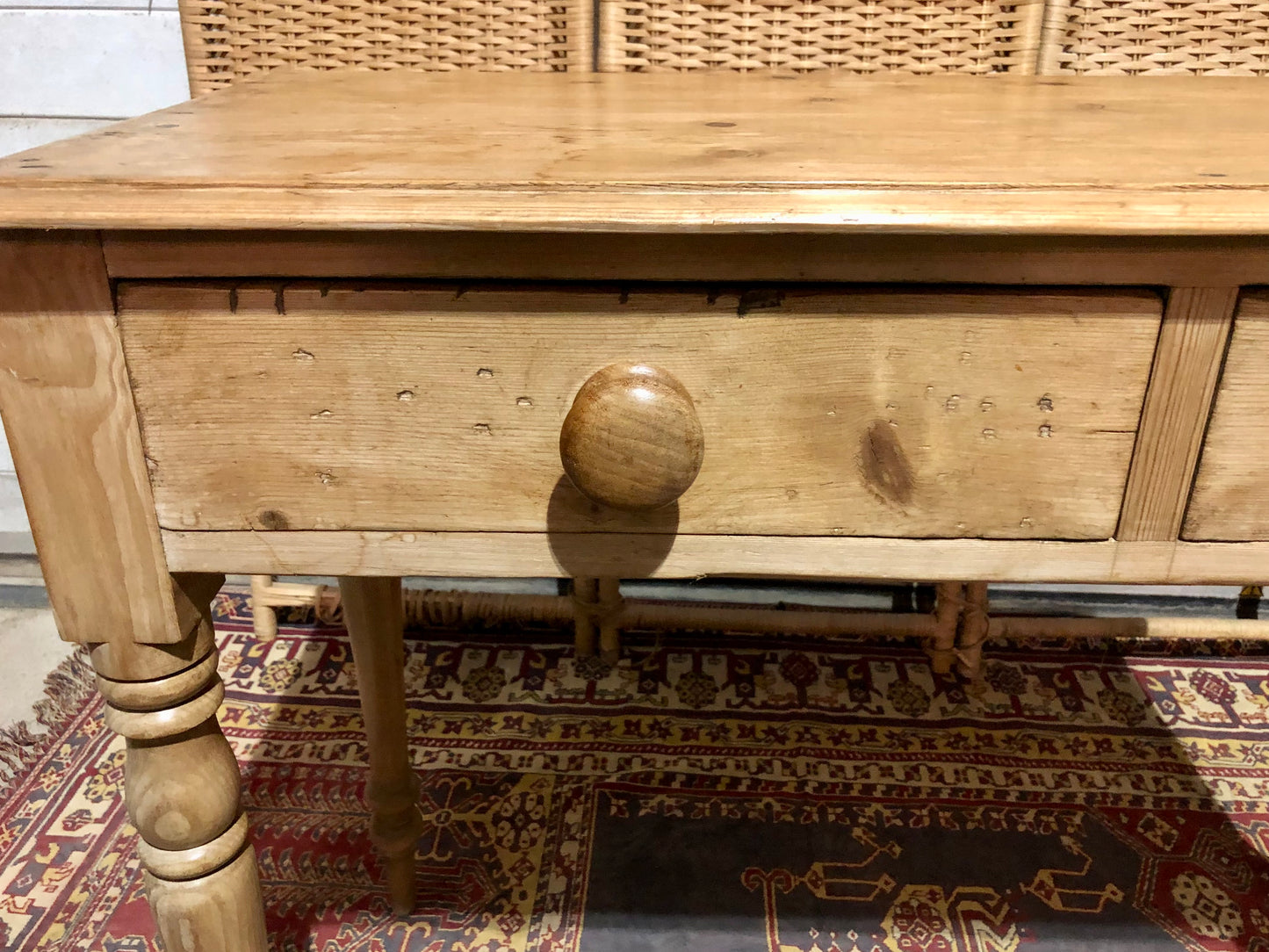 000656....Handsome Antique Pine Side / Writing Table ( sold )