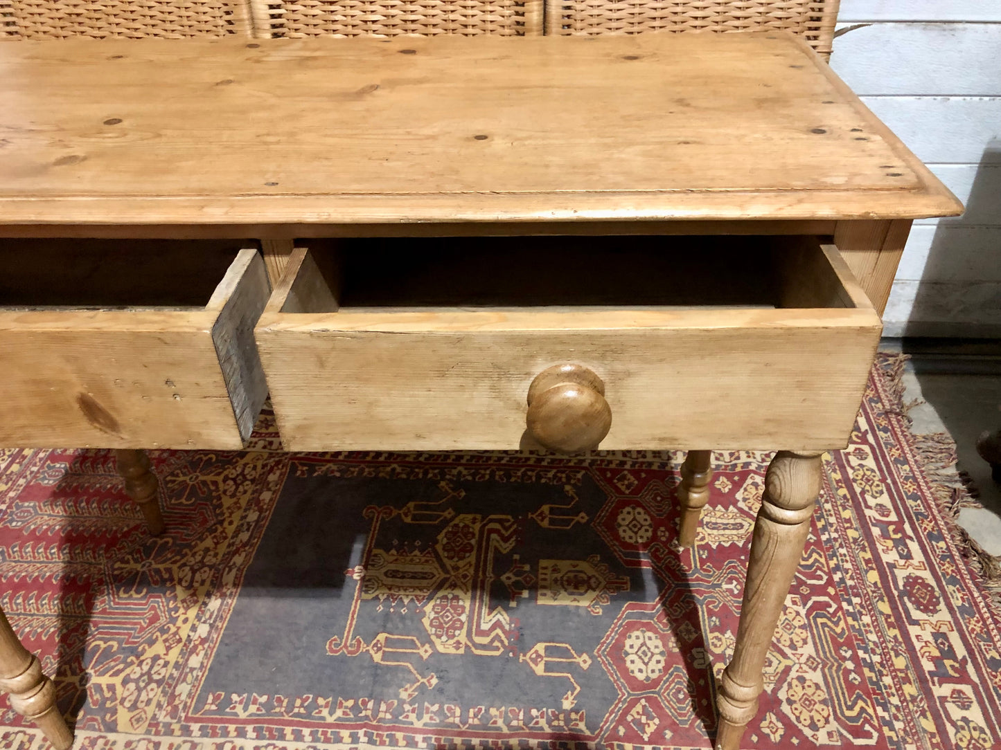 000656....Handsome Antique Pine Side / Writing Table ( sold )