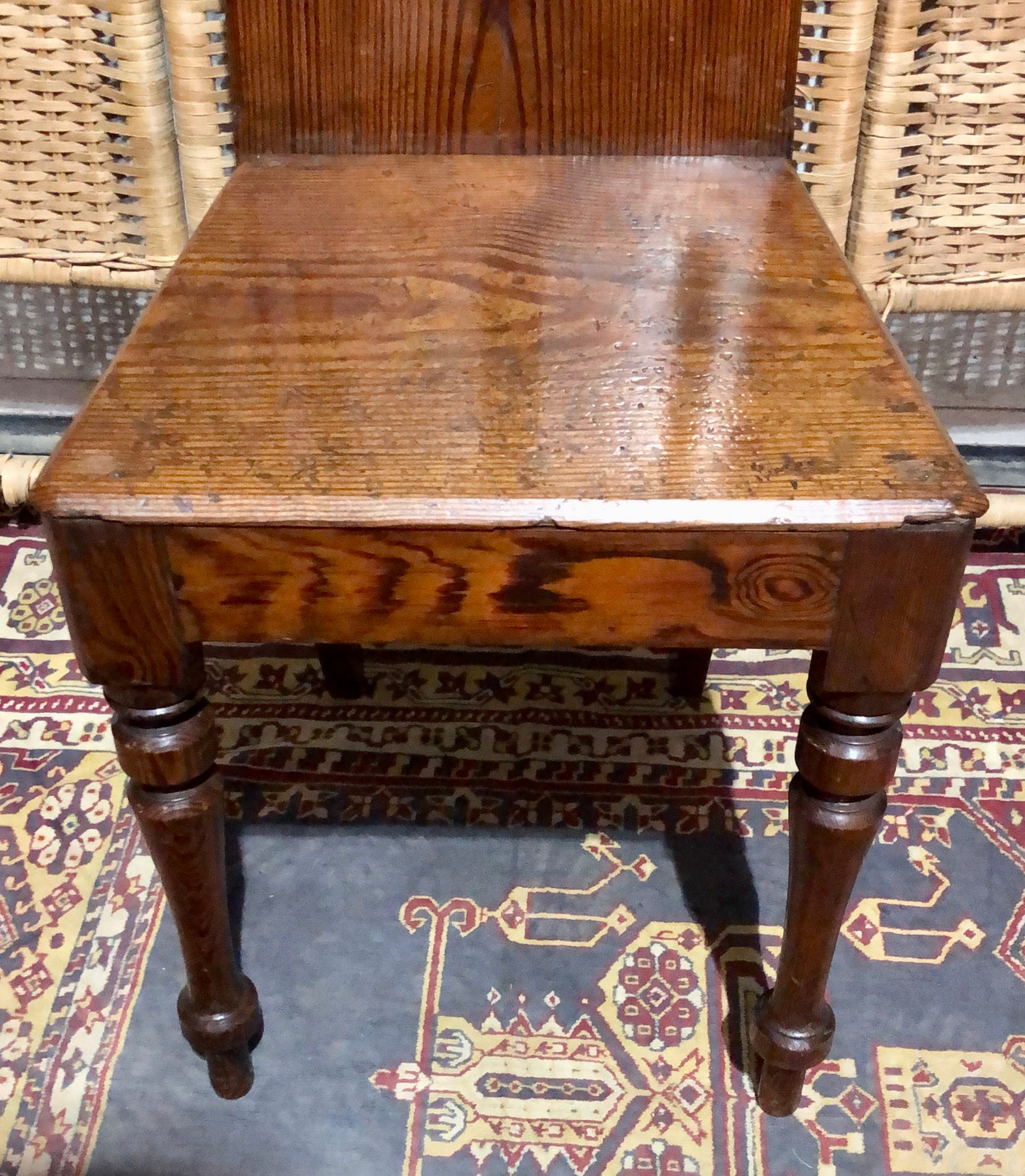 000655....Handsome Pair Of Small Gothic Pine Chairs