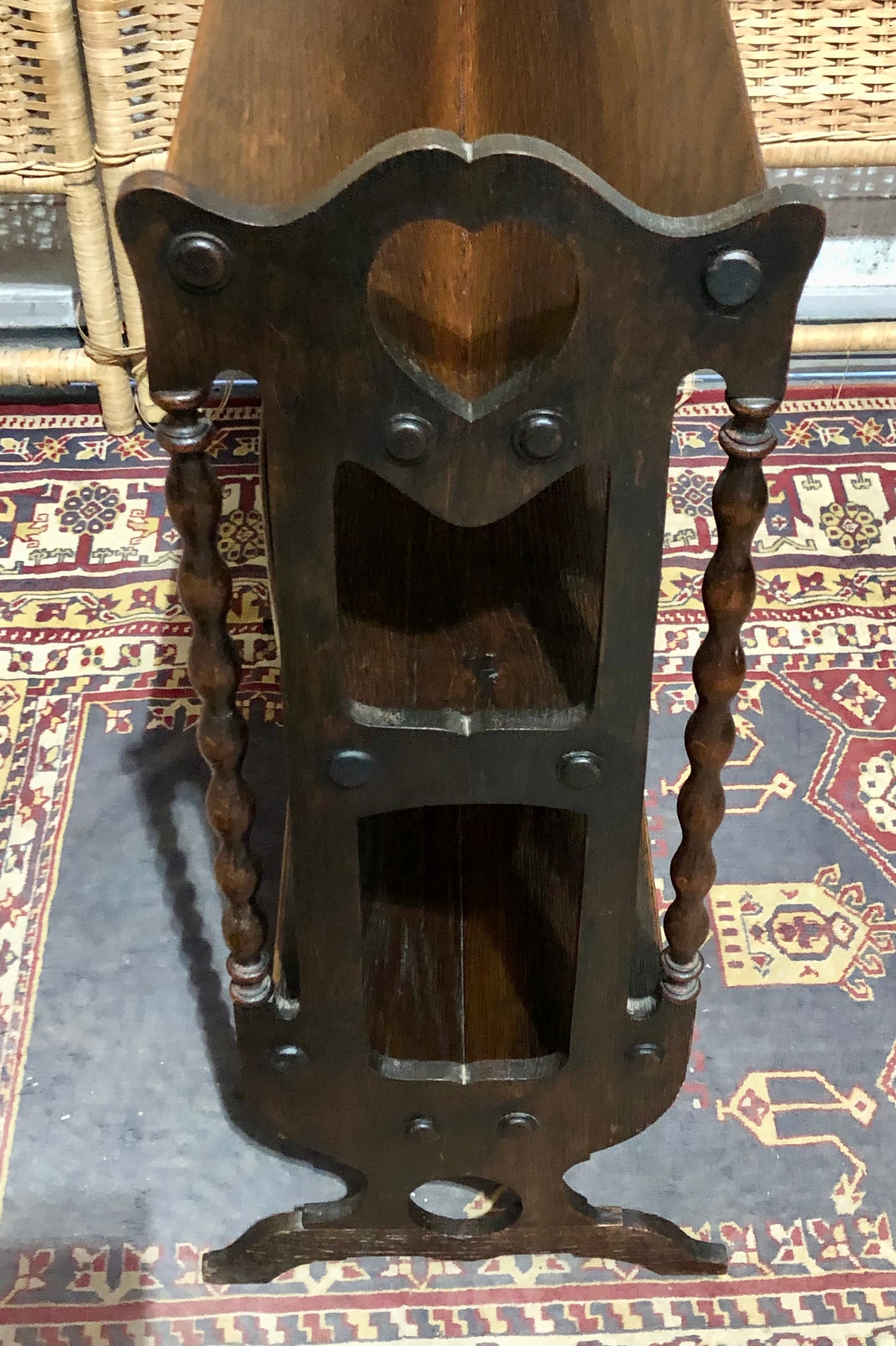 000652....Handsome Vintage Oak Book Trough / Bookshelves