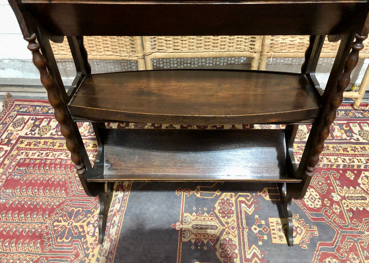 000652....Handsome Vintage Oak Book Trough / Bookshelves