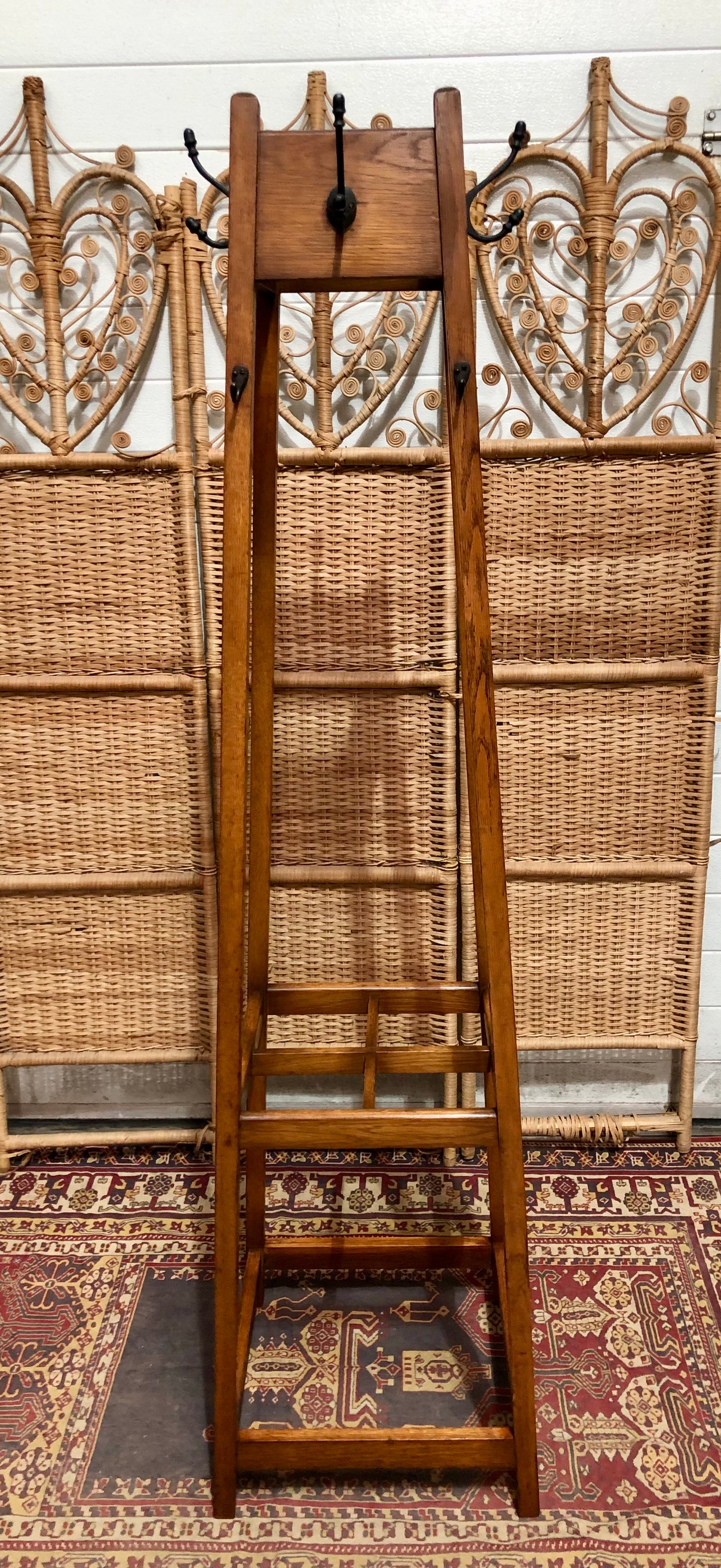 000648....Handsome Vintage Oak Arts And Crafts Hall Stand