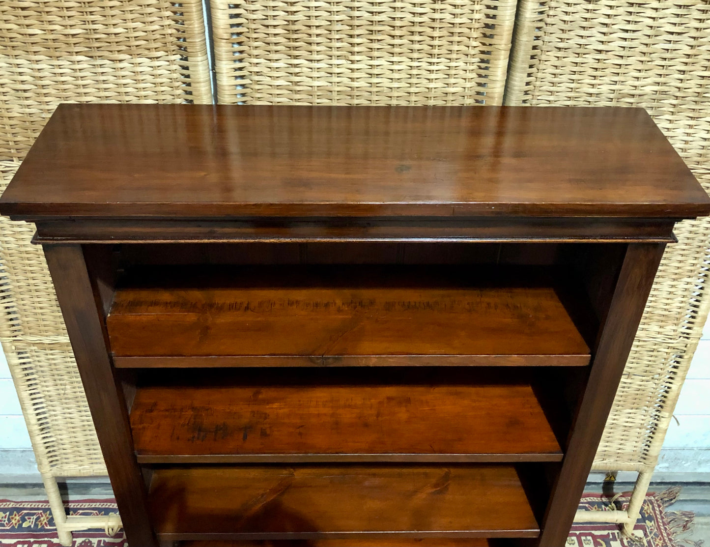 000647....Handsome Edwardian Stained Pine Bookcase ( sold )