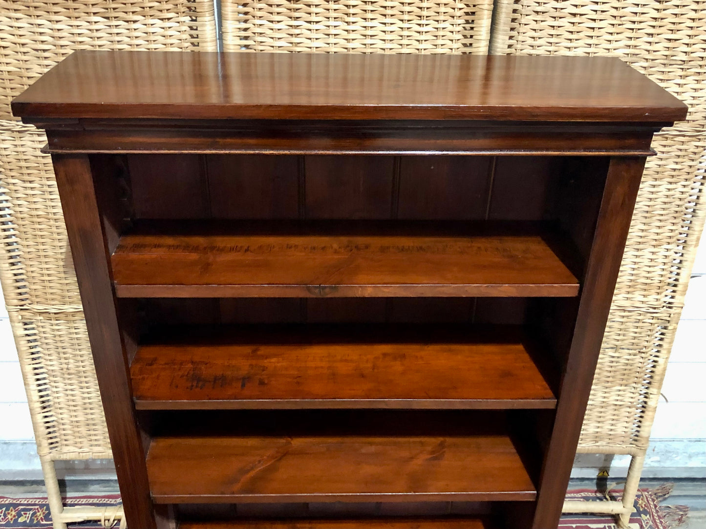 000647....Handsome Edwardian Stained Pine Bookcase ( sold )