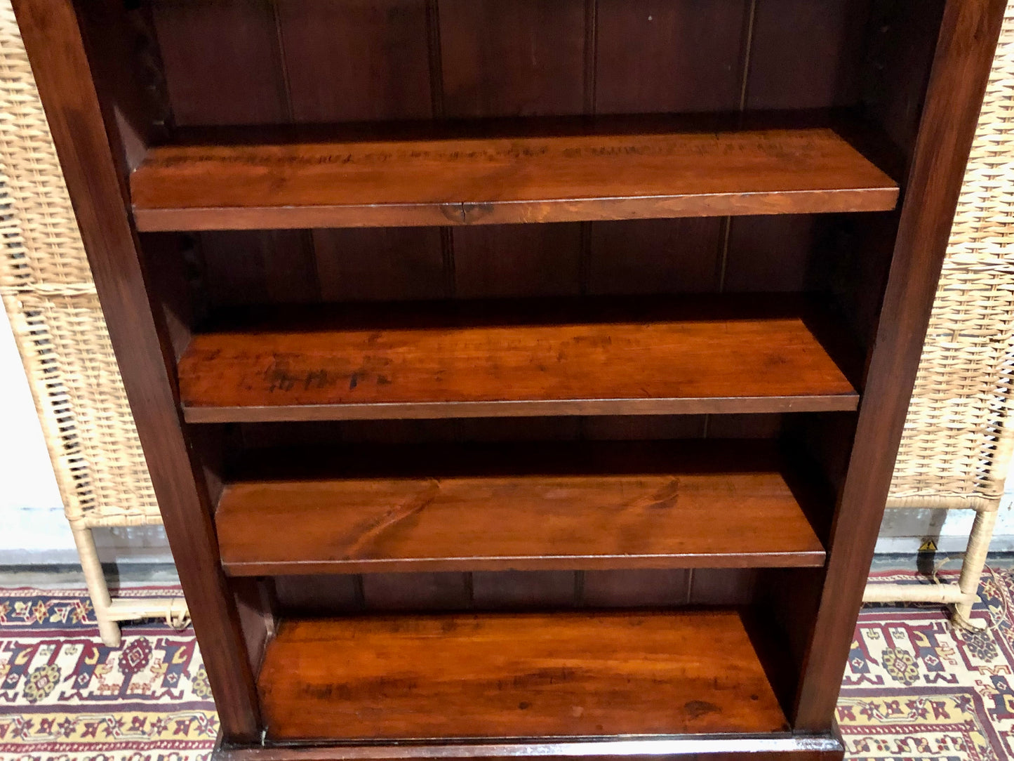 000647....Handsome Edwardian Stained Pine Bookcase ( sold )