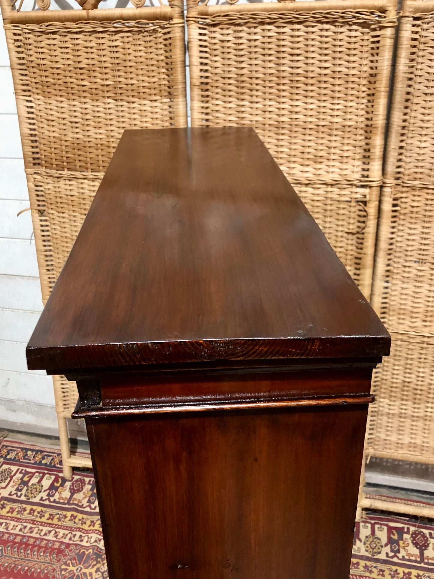 000647....Handsome Edwardian Stained Pine Bookcase ( sold )