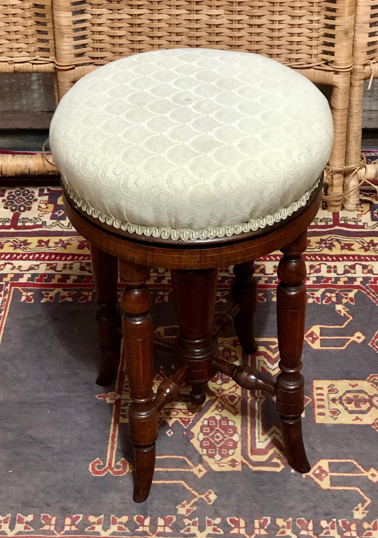 000645....Handsome Victorian Piano Stool