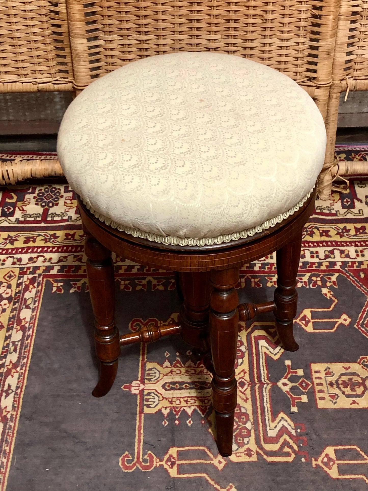 000645....Handsome Victorian Piano Stool
