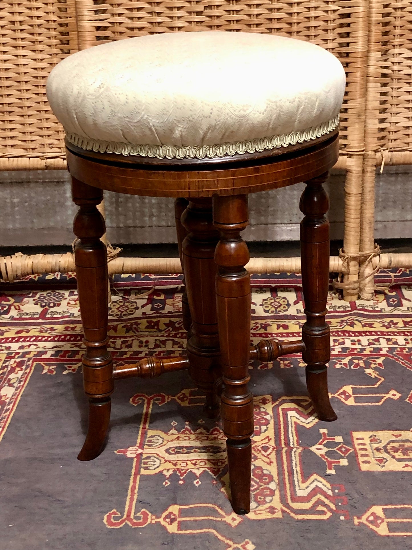 000645....Handsome Victorian Piano Stool