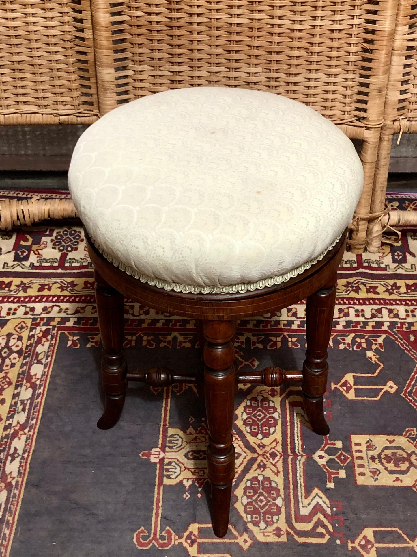 000645....Handsome Victorian Piano Stool