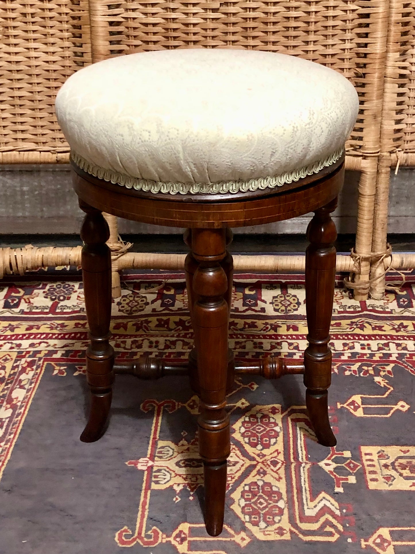 000645....Handsome Victorian Piano Stool