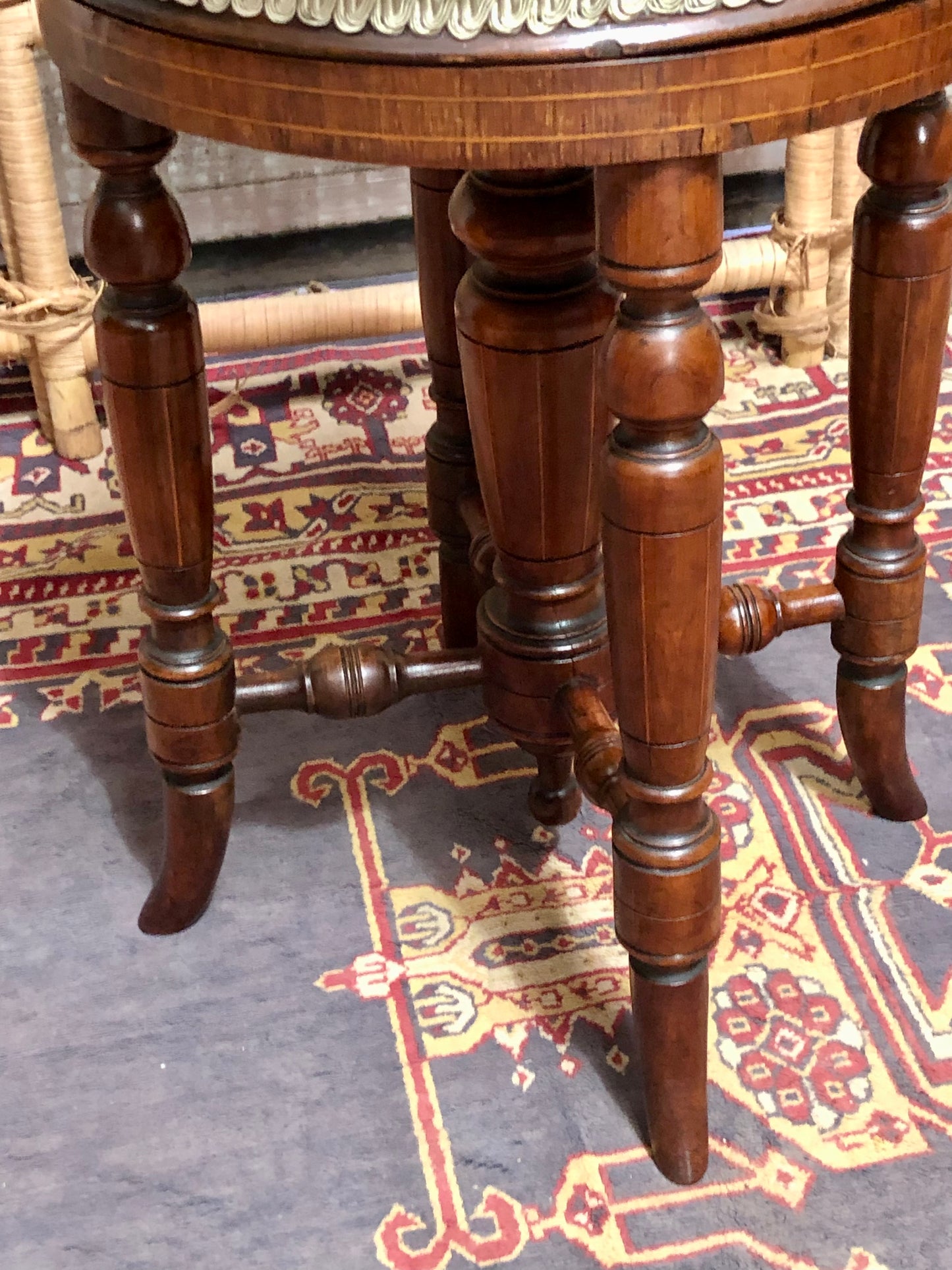 000645....Handsome Victorian Piano Stool