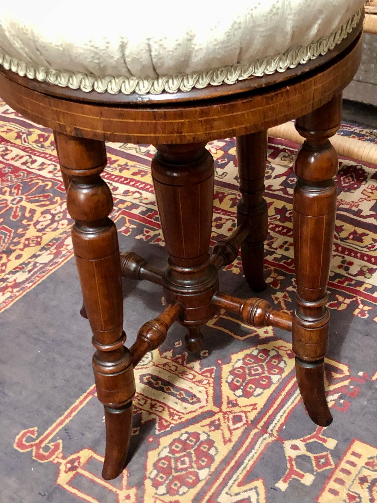 000645....Handsome Victorian Piano Stool
