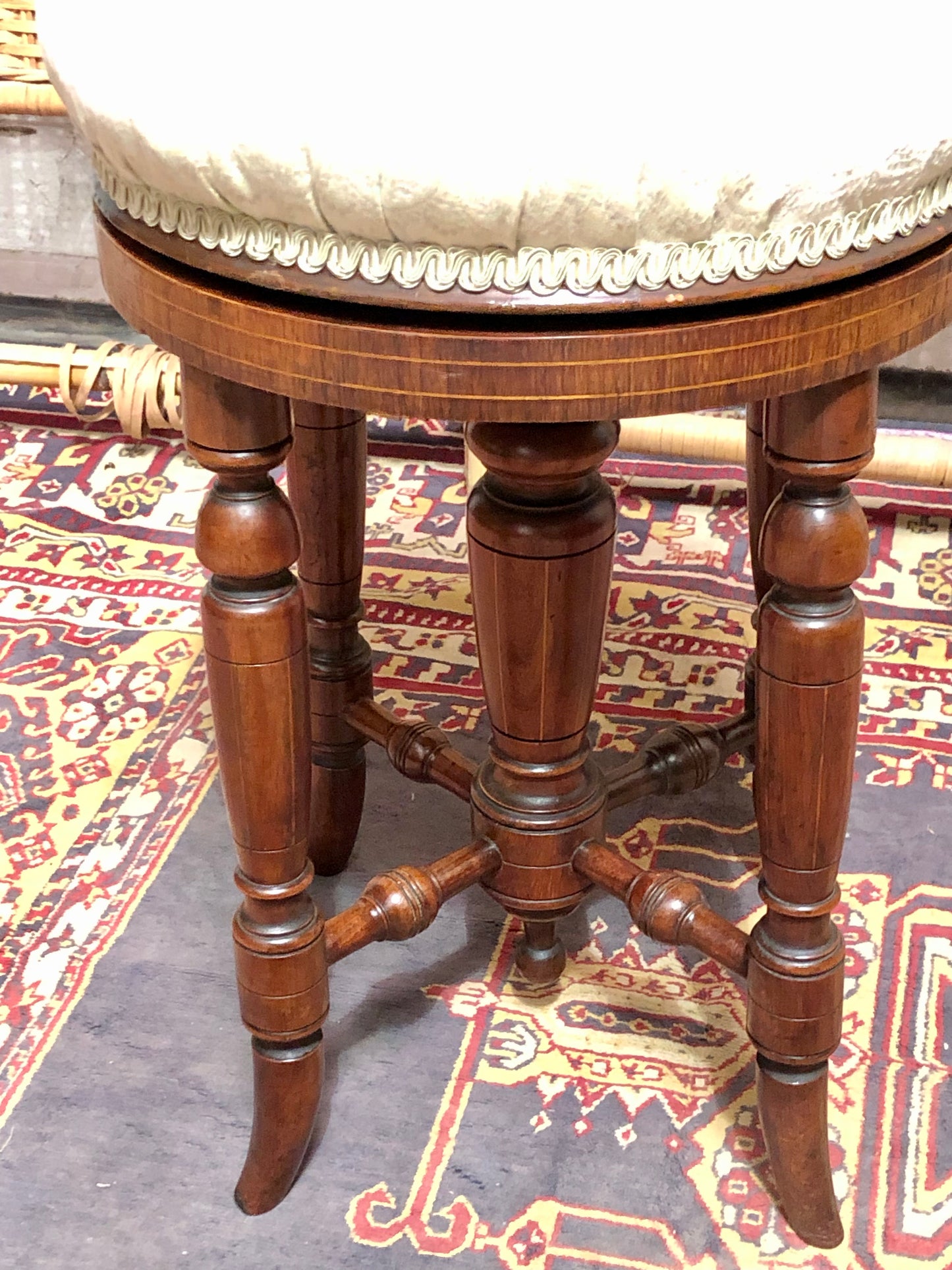 000645....Handsome Victorian Piano Stool