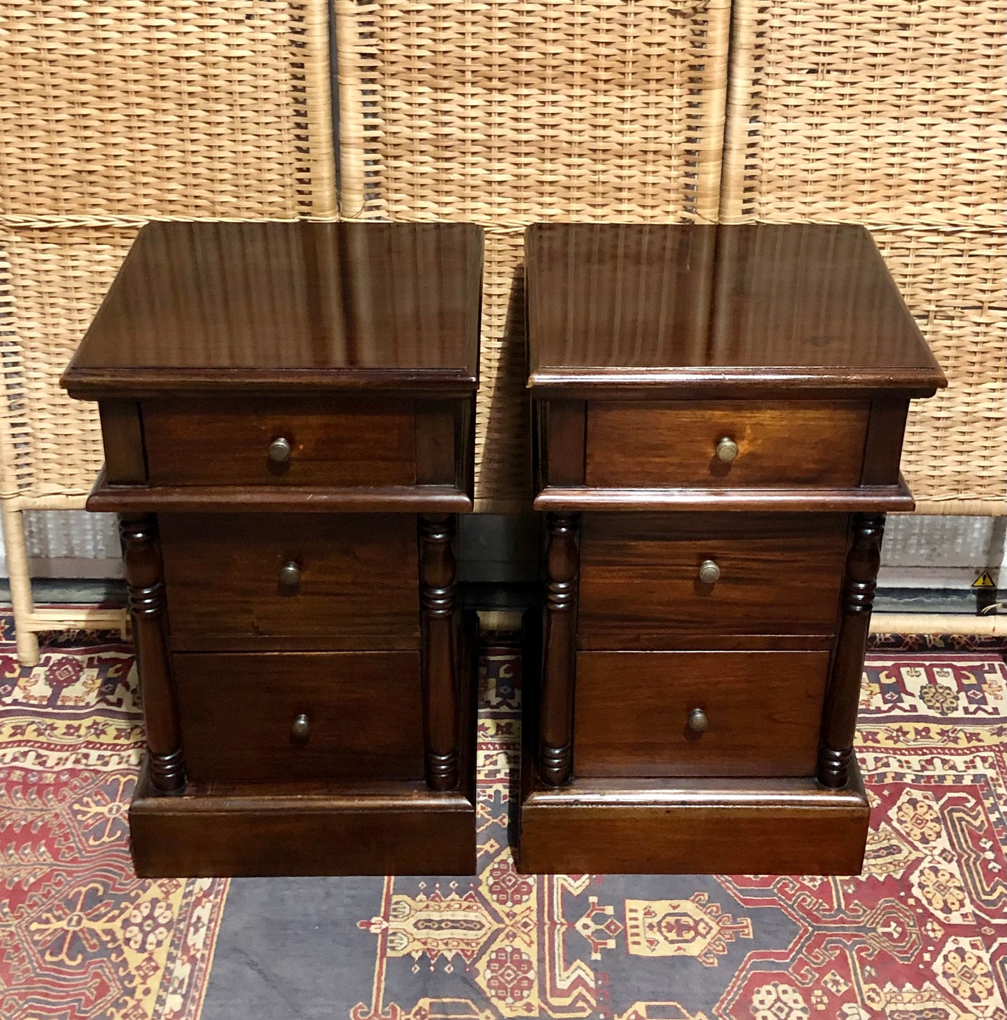 000638....Handsome Pair Of Vintage Bedside Chests ( sold )