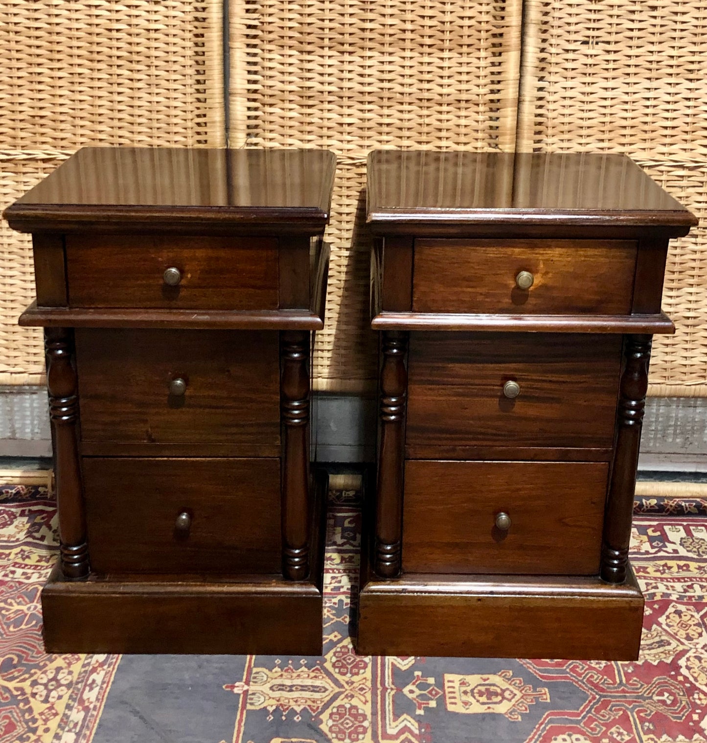 000638....Handsome Pair Of Vintage Bedside Chests ( sold )