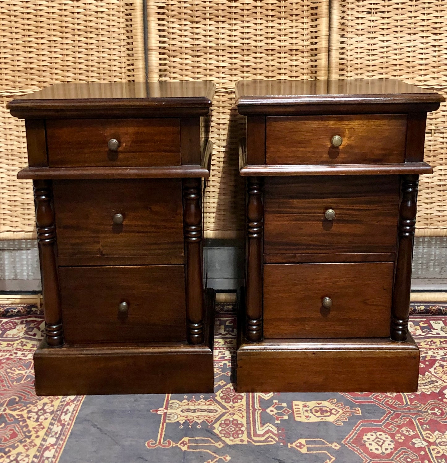 000638....Handsome Pair Of Vintage Bedside Chests ( sold )