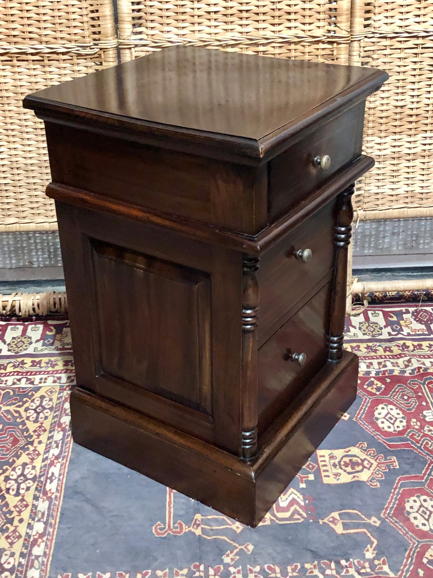 000638....Handsome Pair Of Vintage Bedside Chests ( sold )