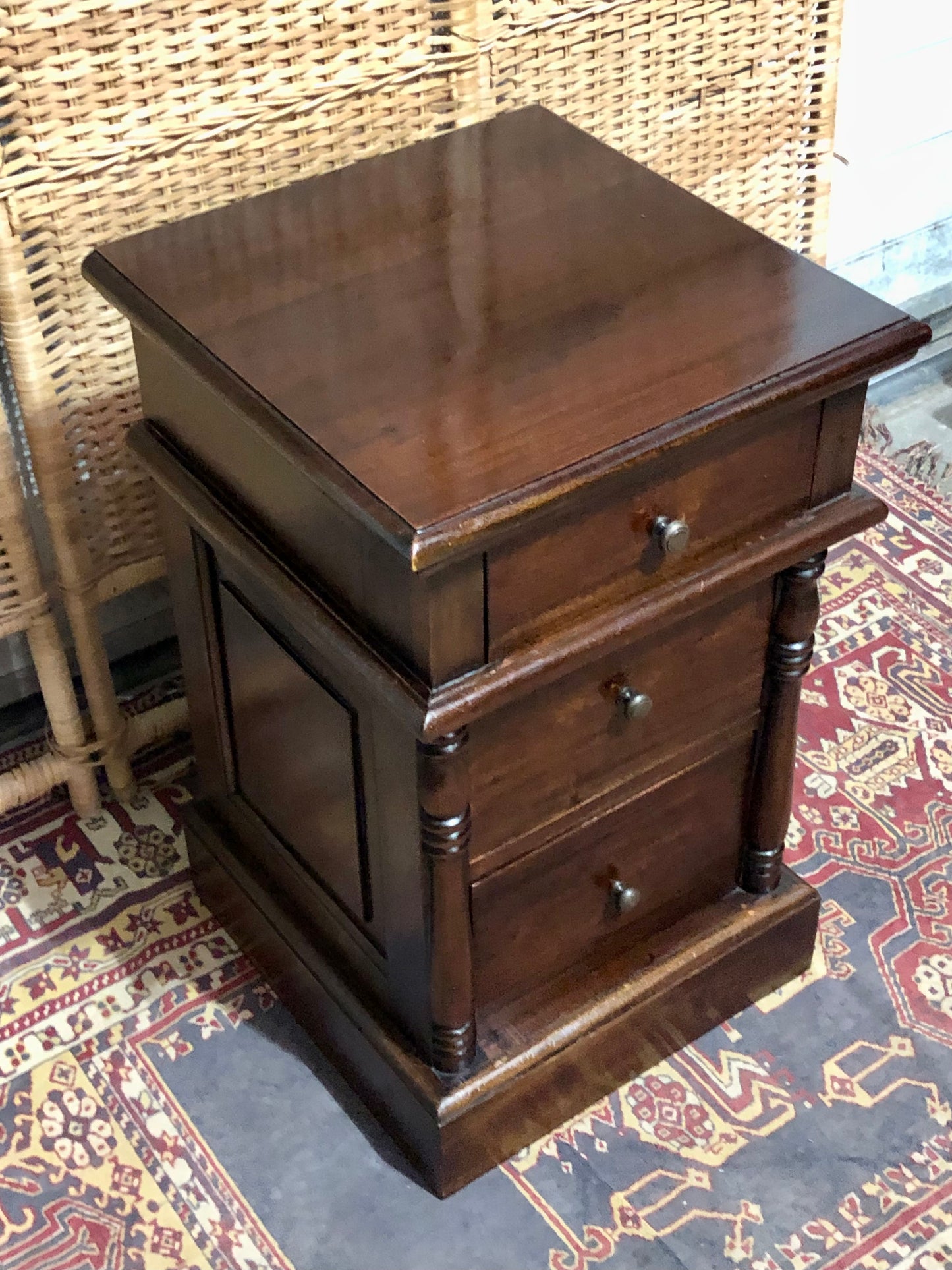 000638....Handsome Pair Of Vintage Bedside Chests ( sold )