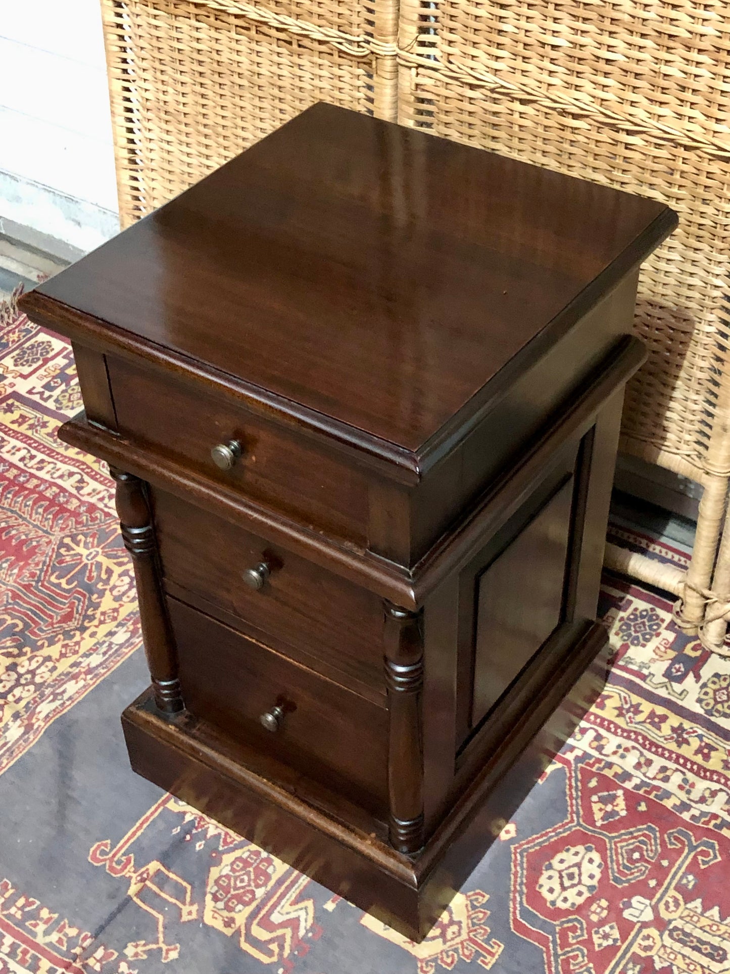 000638....Handsome Pair Of Vintage Bedside Chests ( sold )