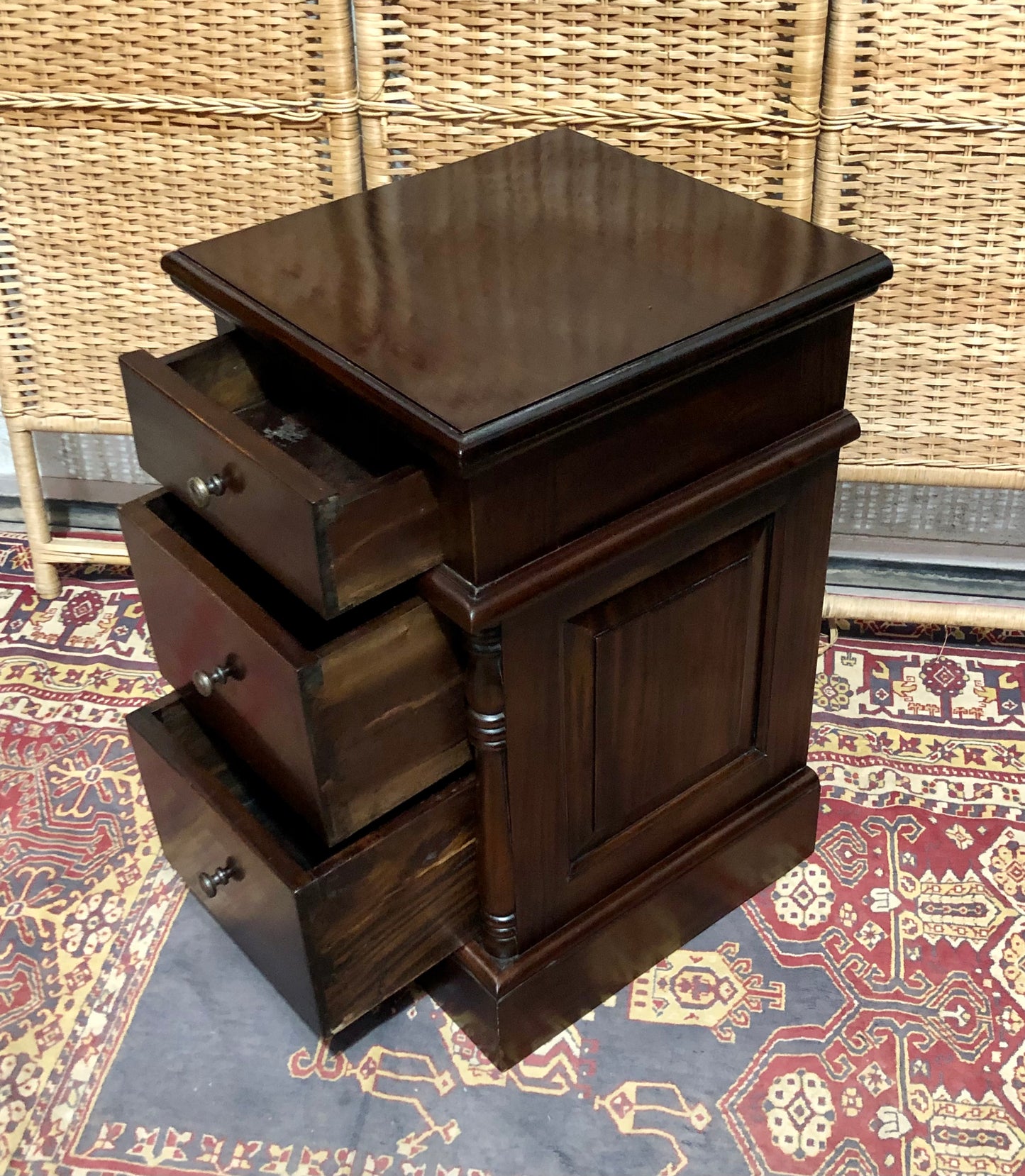 000638....Handsome Pair Of Vintage Bedside Chests ( sold )