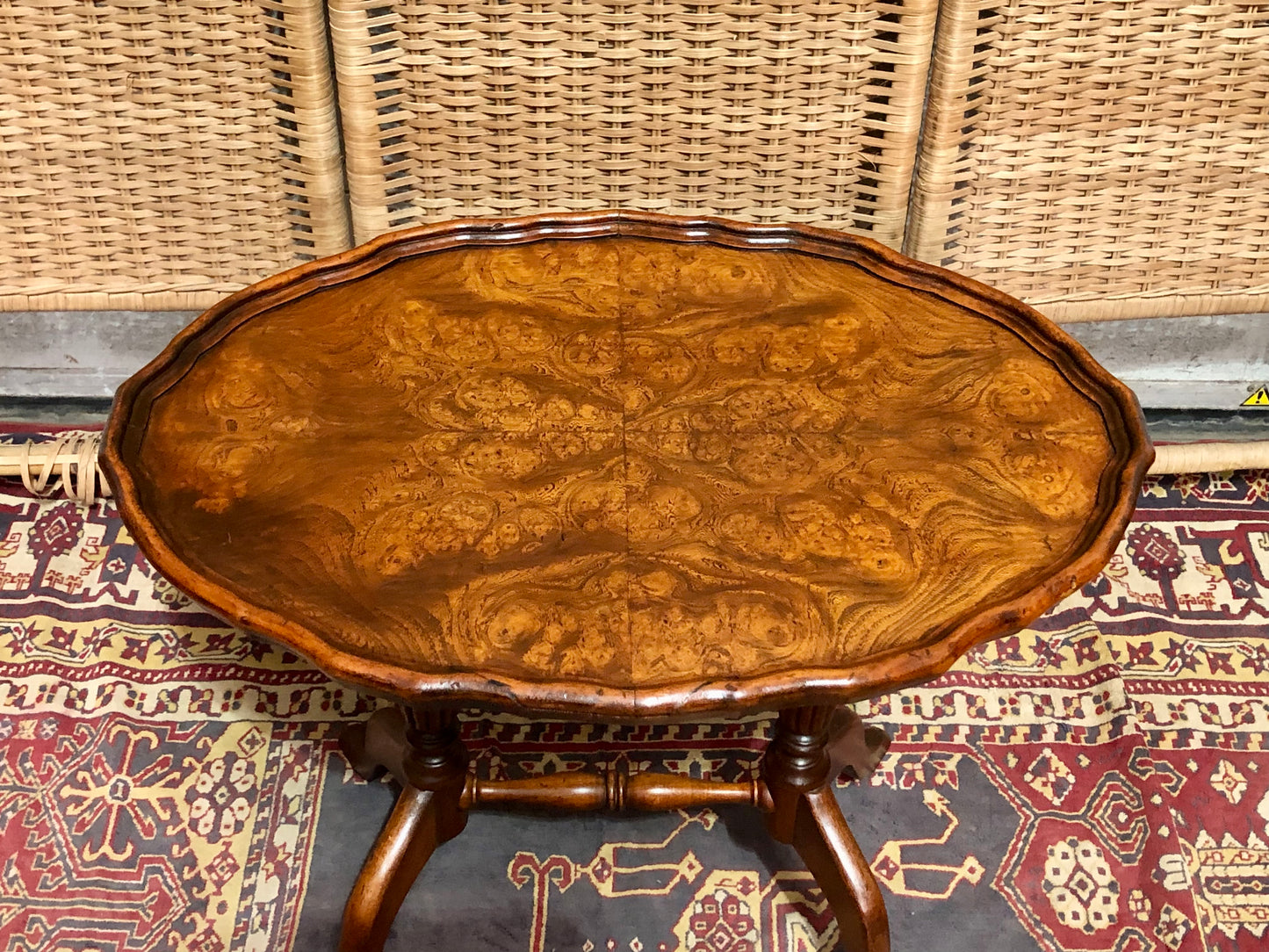 000631....Handsome Vintage Burl Wood Occasional Table From " Brights Of Nettlebed "