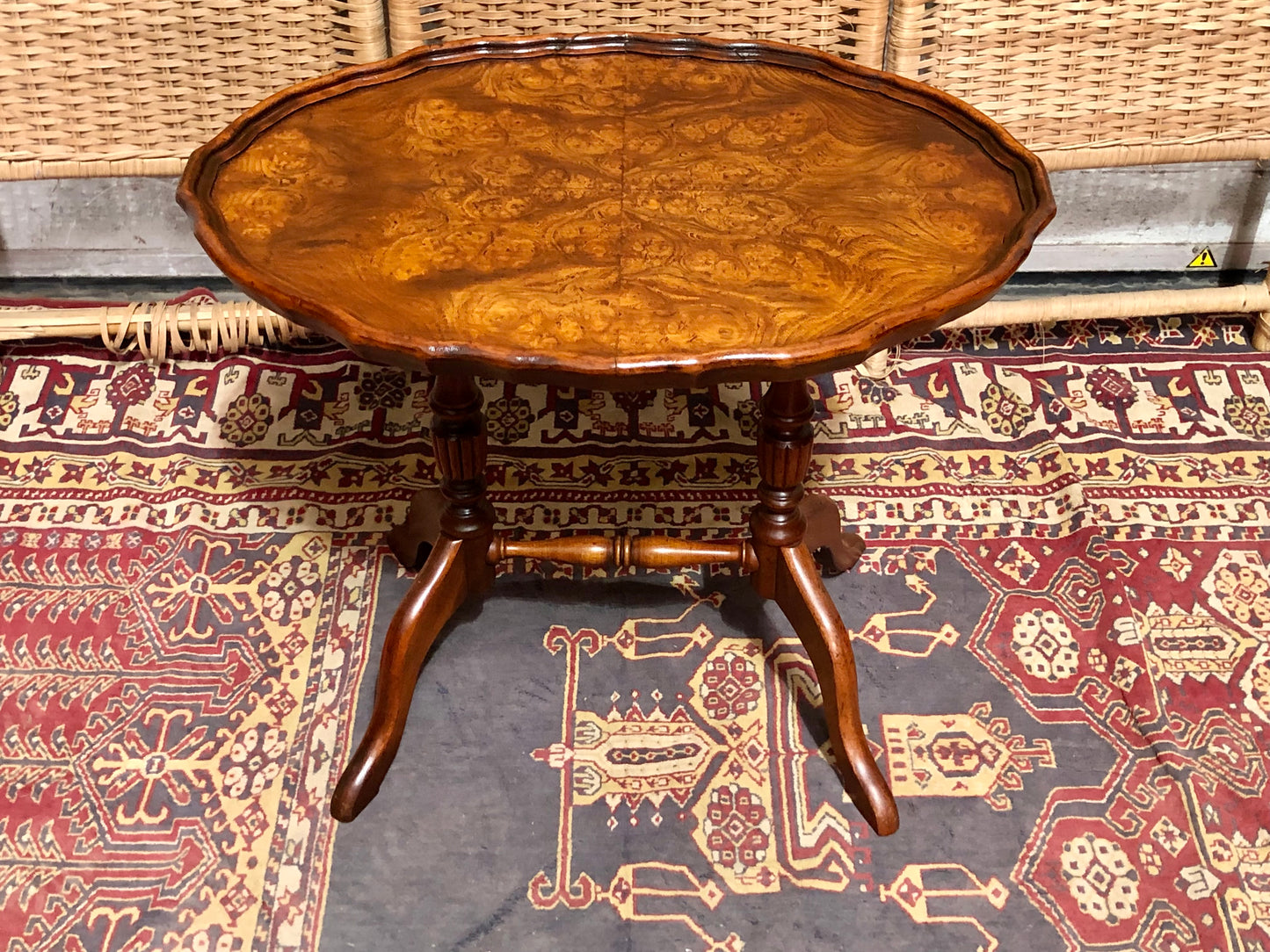 000631....Handsome Vintage Burl Wood Occasional Table From " Brights Of Nettlebed "