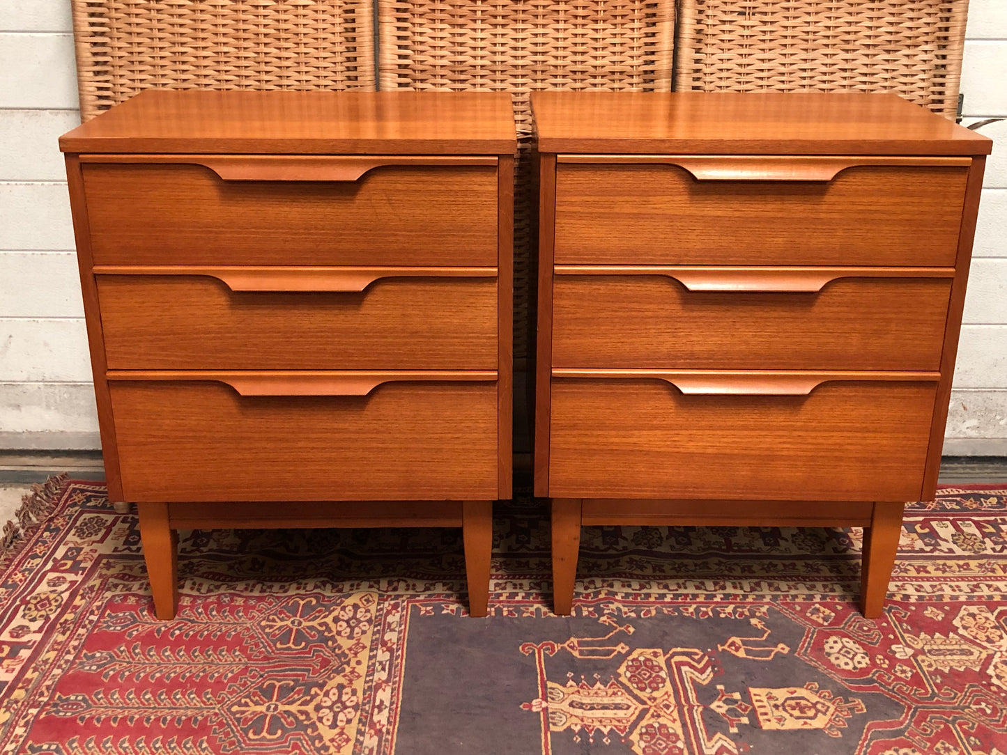 000602....Handsome Pair Of Retro Teak Bedside Chests ( sold )