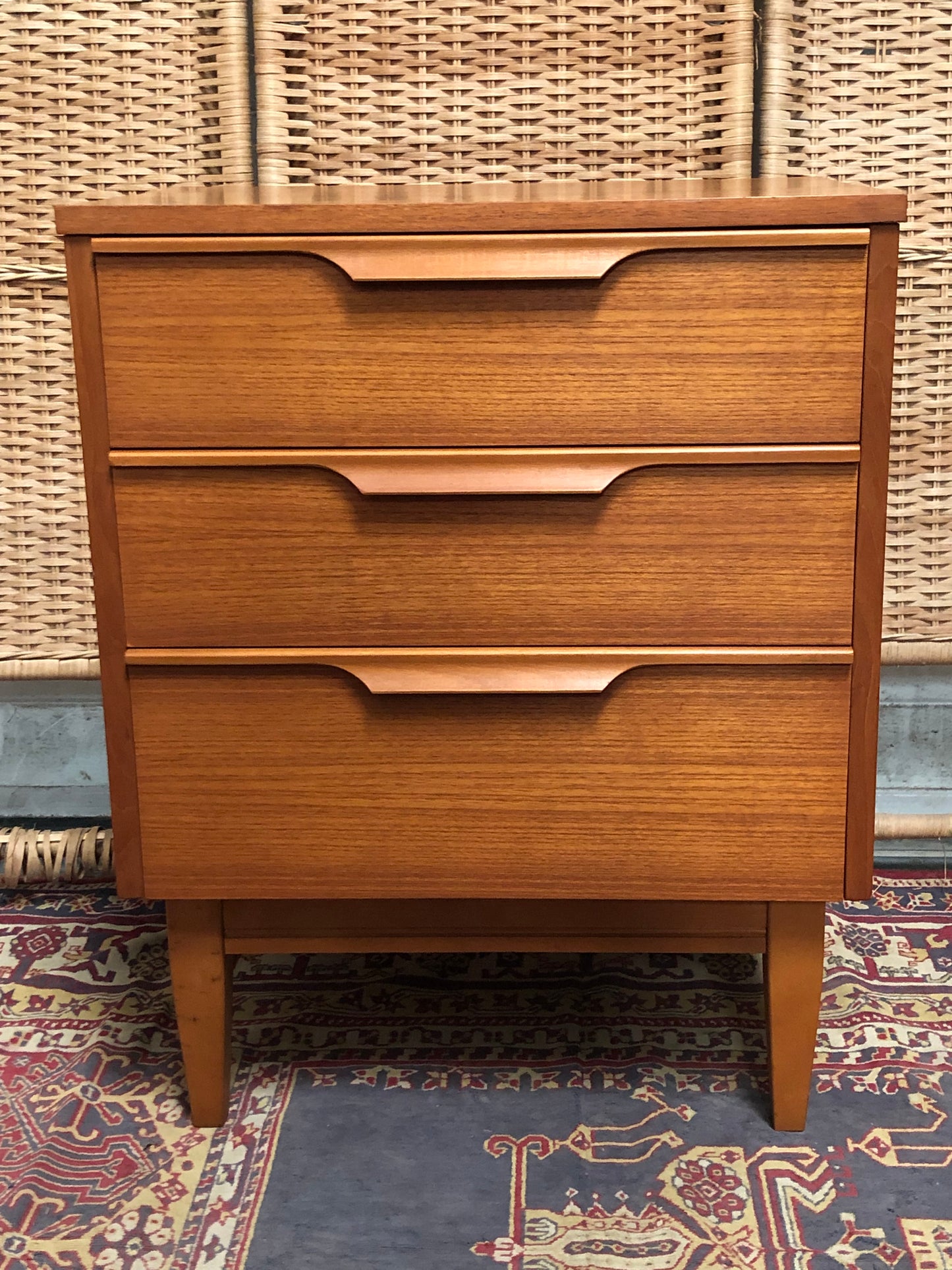 000602....Handsome Pair Of Retro Teak Bedside Chests ( sold )