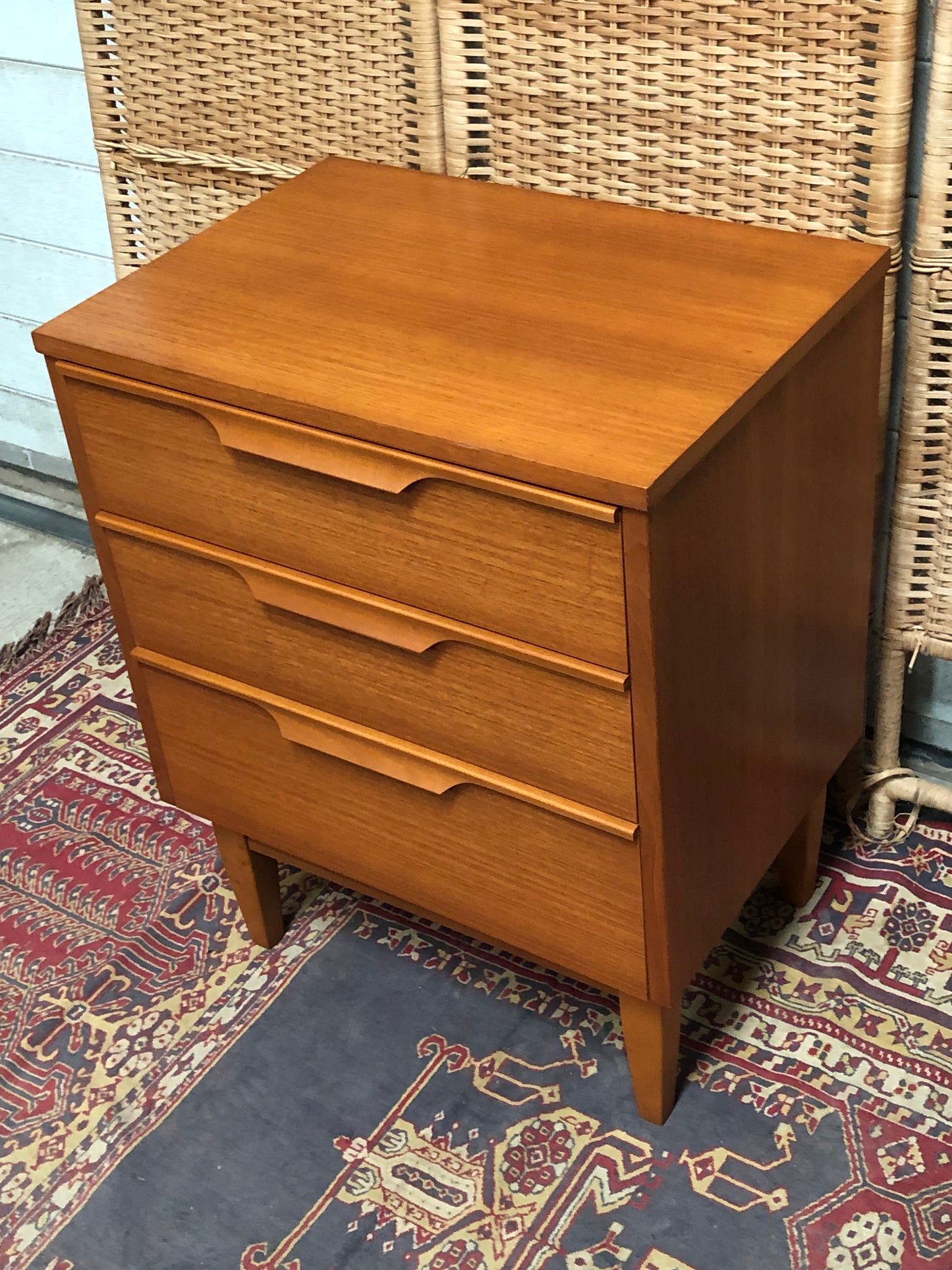 000602....Handsome Pair Of Retro Teak Bedside Chests ( sold )