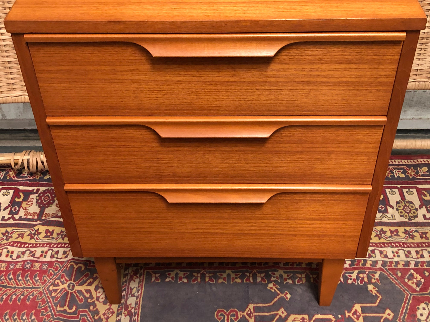 000602....Handsome Pair Of Retro Teak Bedside Chests ( sold )