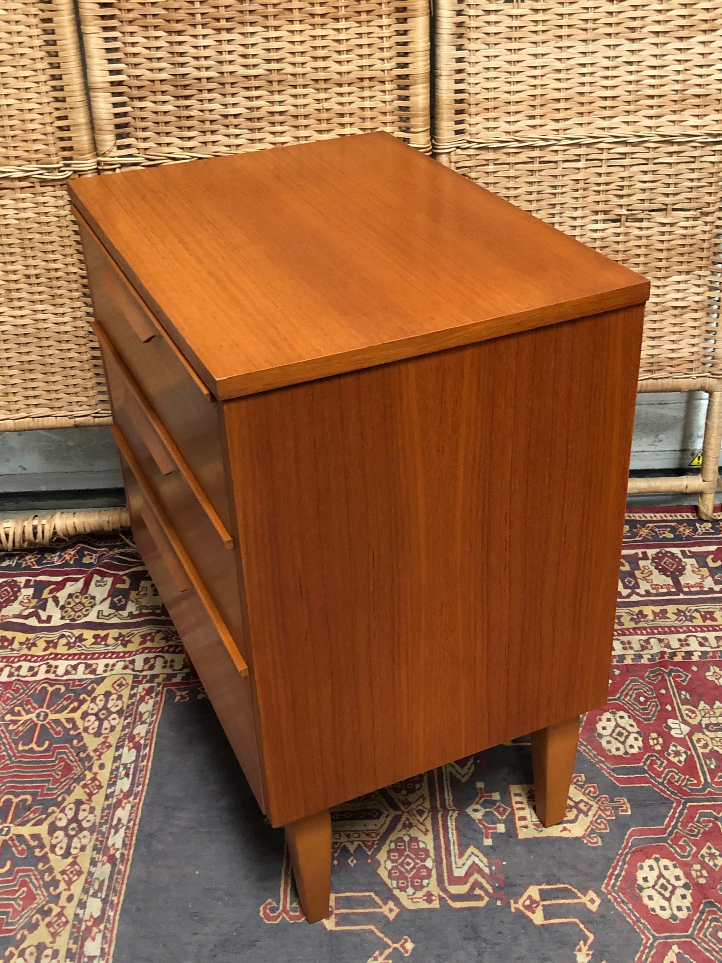 000602....Handsome Pair Of Retro Teak Bedside Chests ( sold )