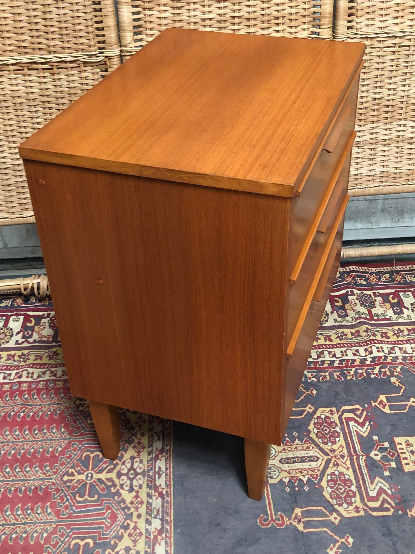 000602....Handsome Pair Of Retro Teak Bedside Chests ( sold )