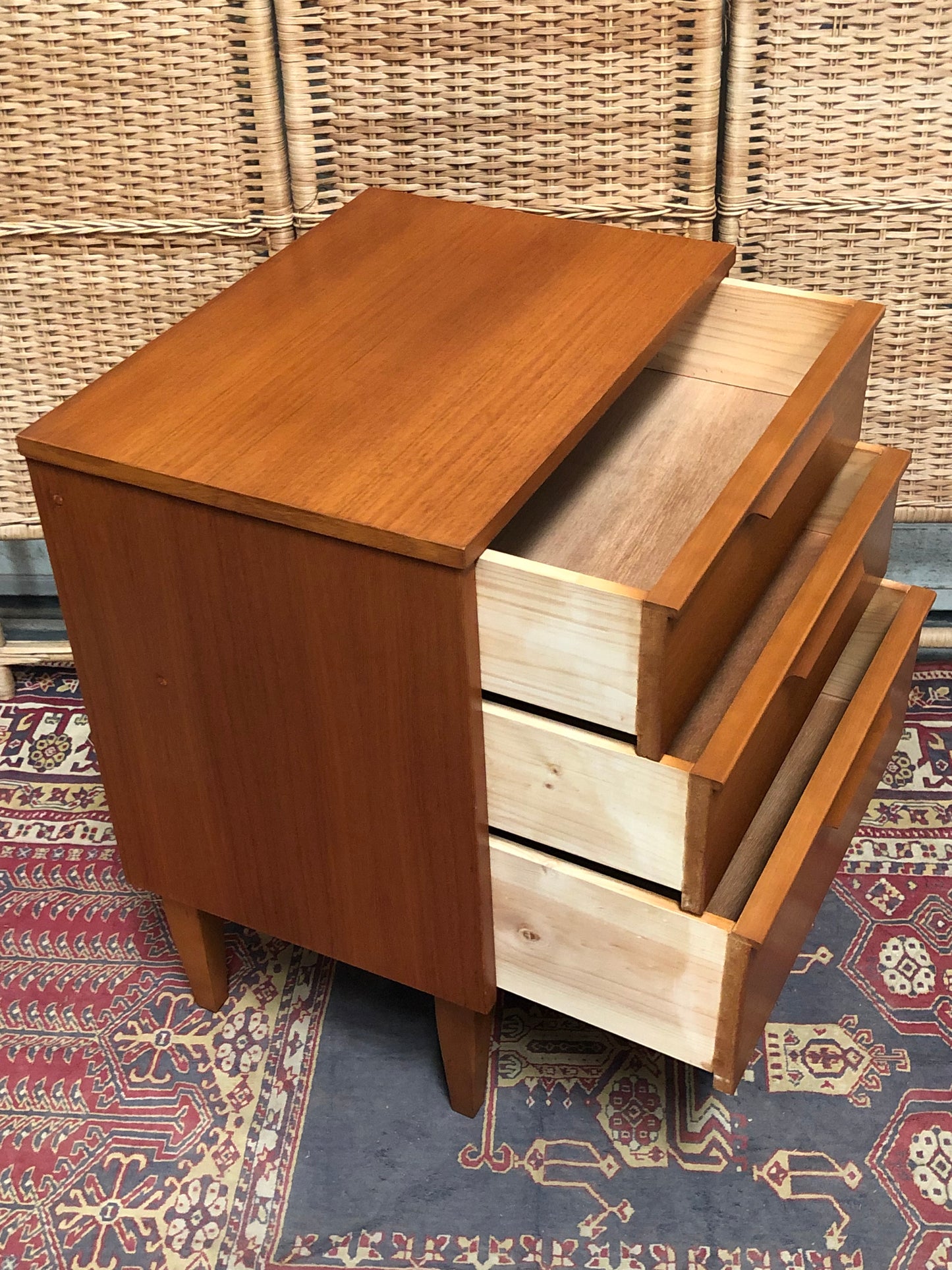 000602....Handsome Pair Of Retro Teak Bedside Chests ( sold )