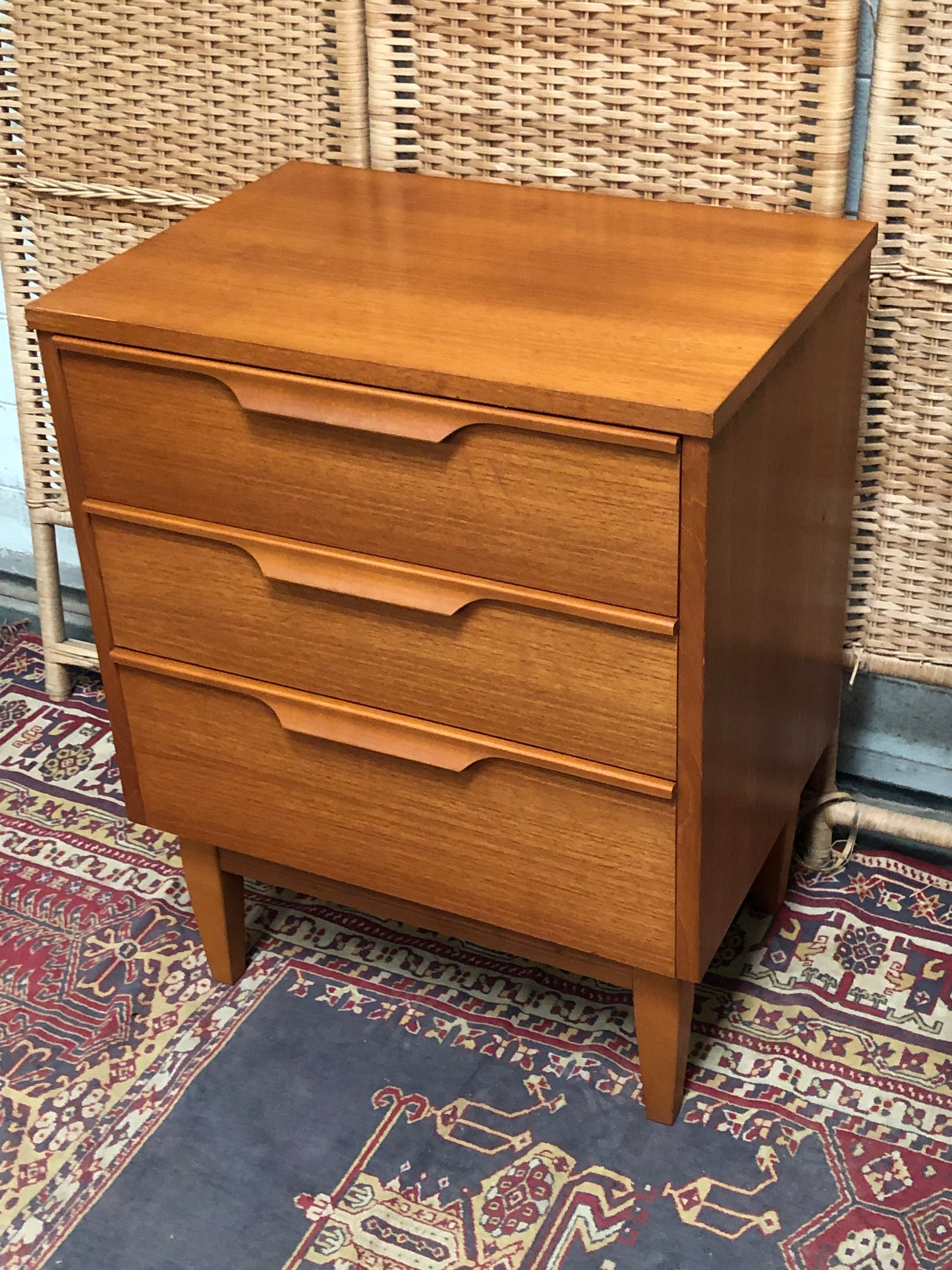 000602....Handsome Pair Of Retro Teak Bedside Chests ( sold )