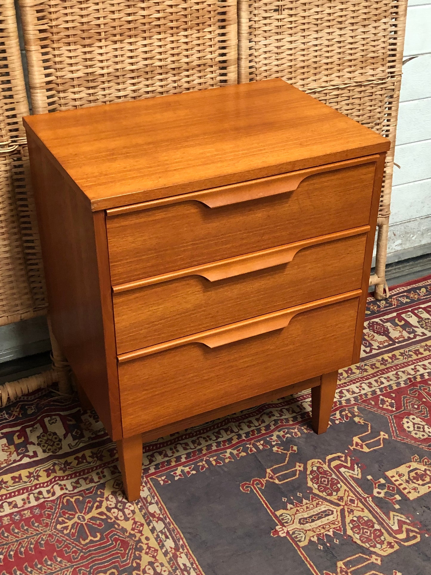 000602....Handsome Pair Of Retro Teak Bedside Chests ( sold )