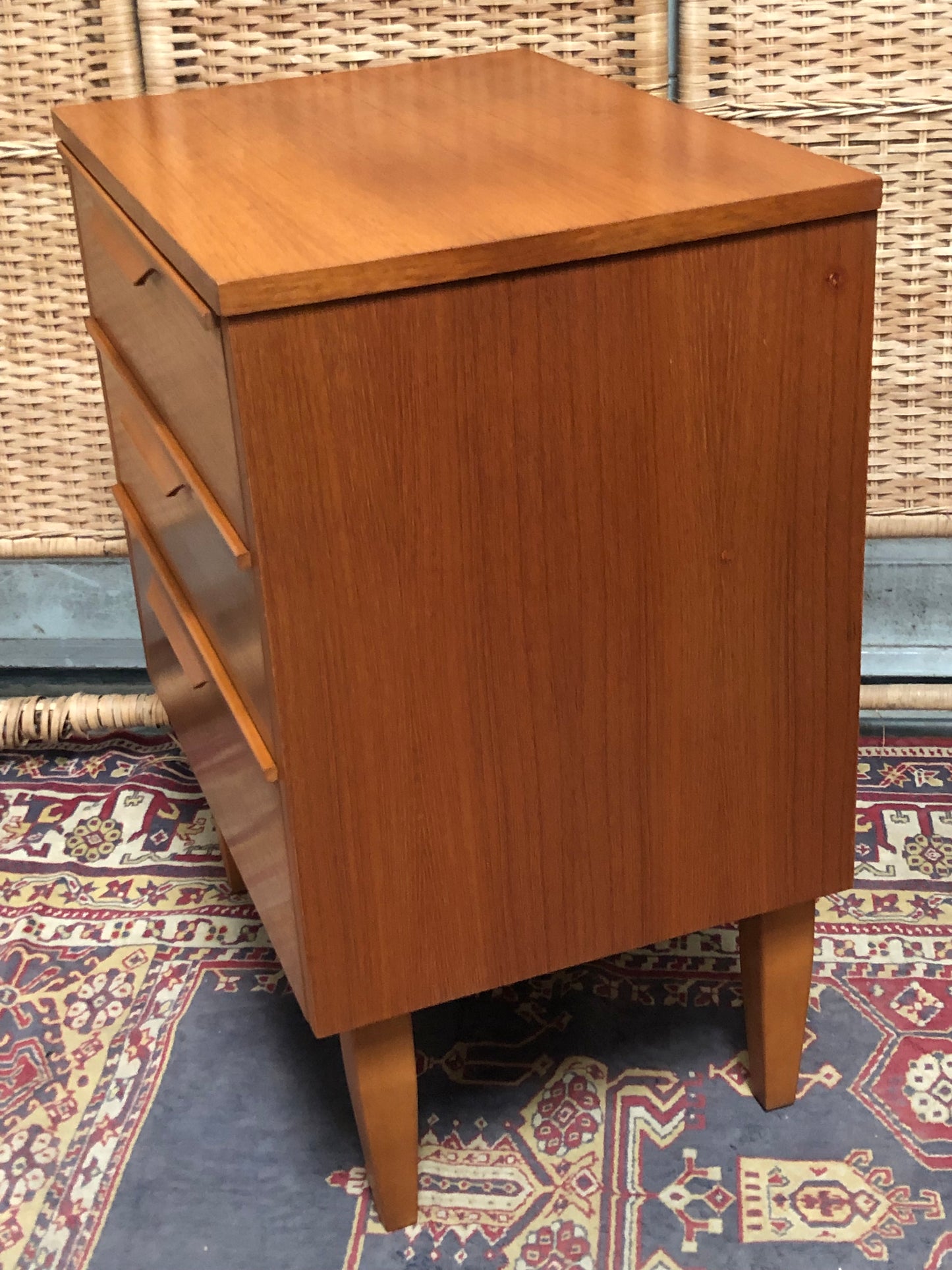 000602....Handsome Pair Of Retro Teak Bedside Chests ( sold )