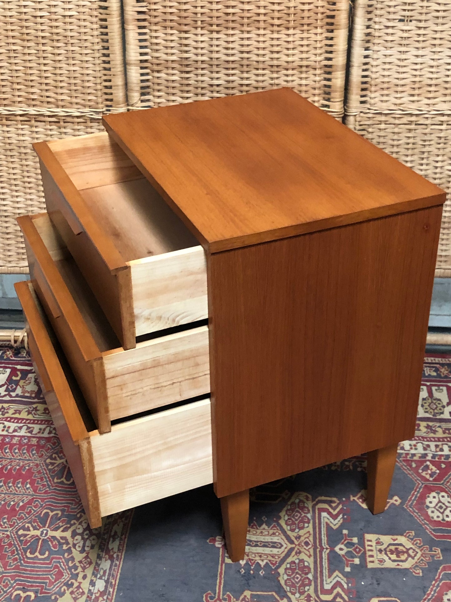 000602....Handsome Pair Of Retro Teak Bedside Chests ( sold )