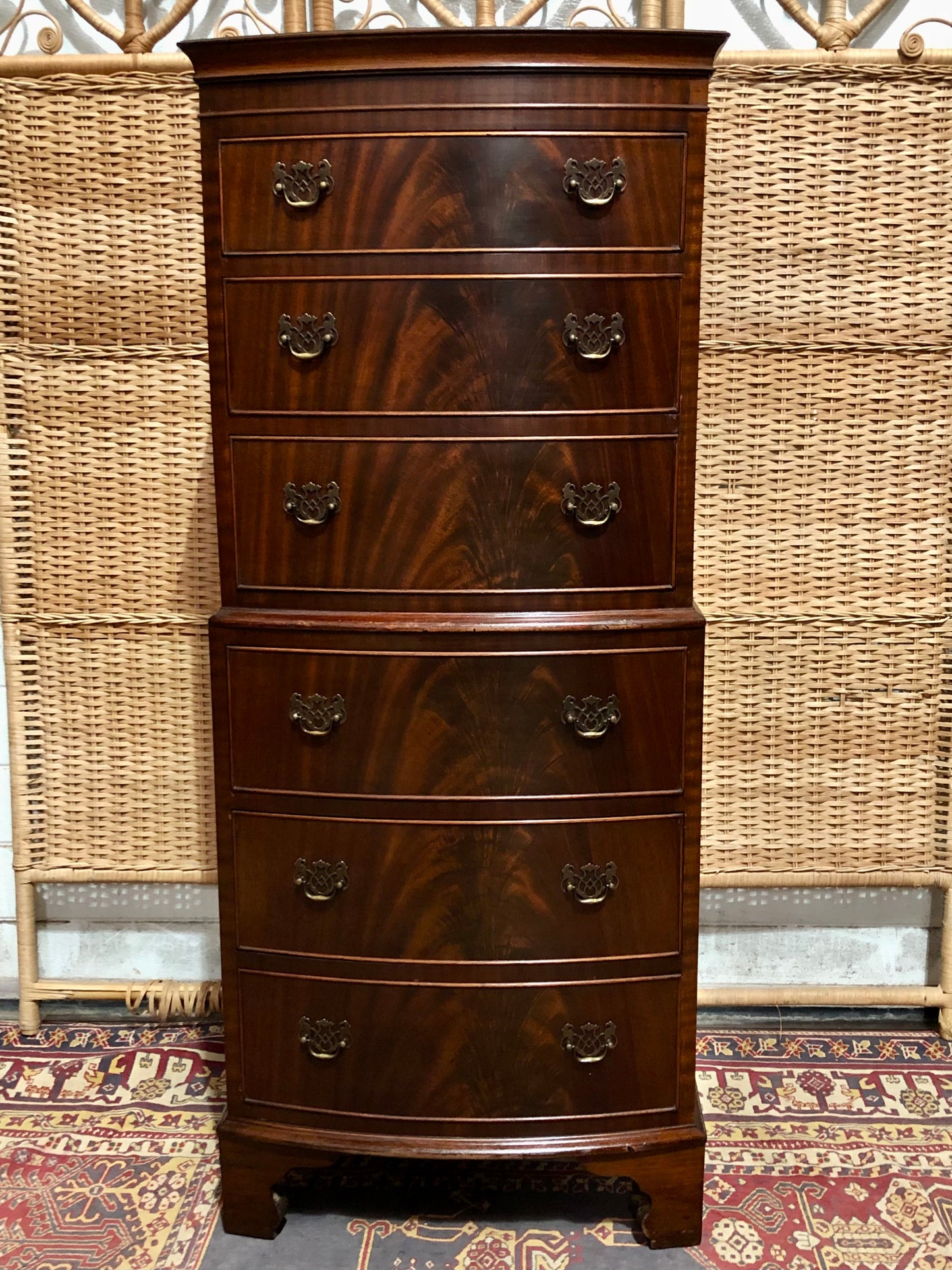 000605....Handsome Vintage Mahogany Tallboy Chest Of Drawers ( sold )
